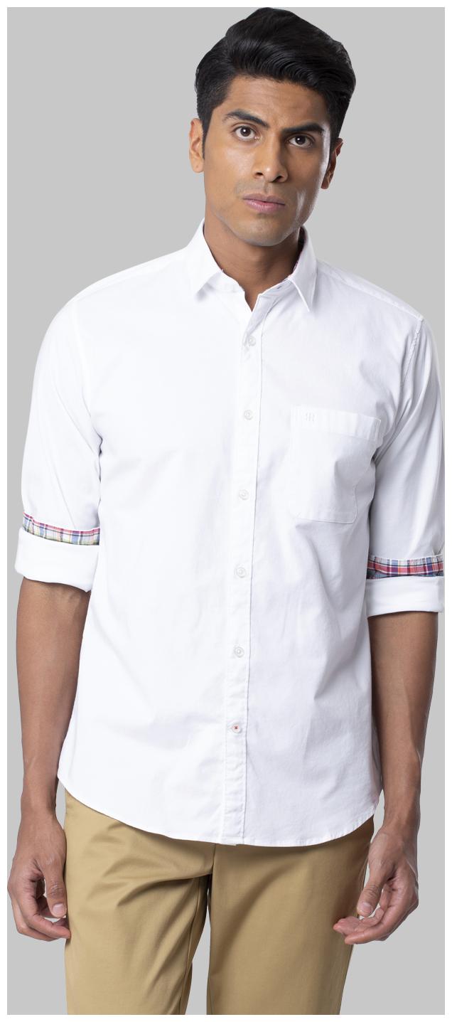 

Raymond Men White Solid Slim Fit Casual Shirt