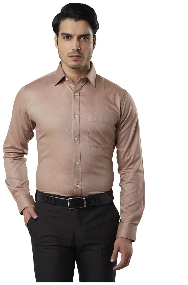 

Raymond Men Slim fit Formal Shirt - Beige