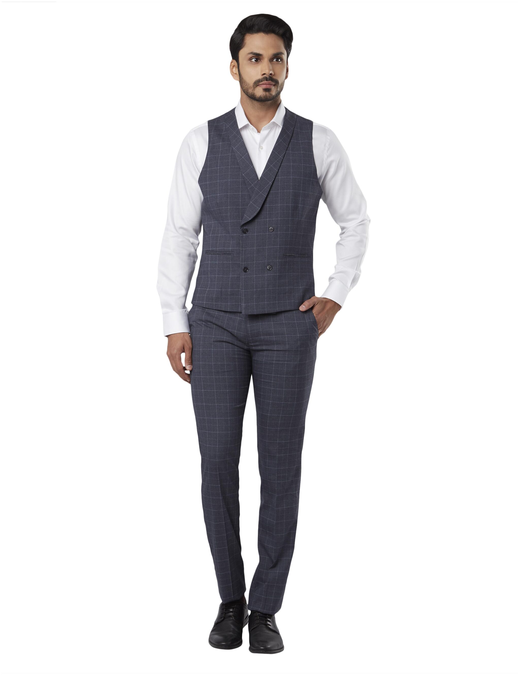 

Raymond Men Polyester Single Breasted Suit Grey