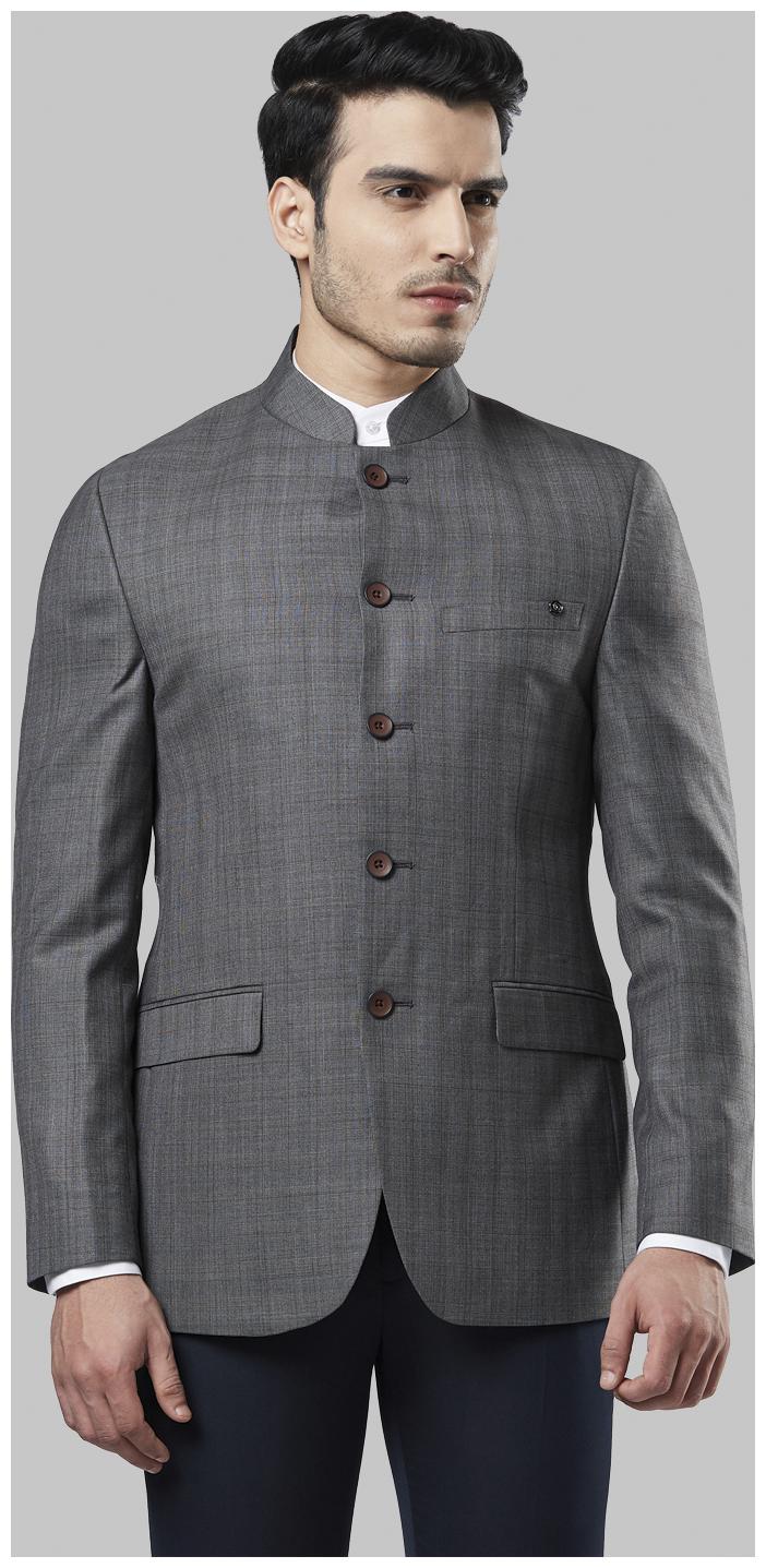 

Raymond Men Grey Checked Regular fit Single Breasted Blazer