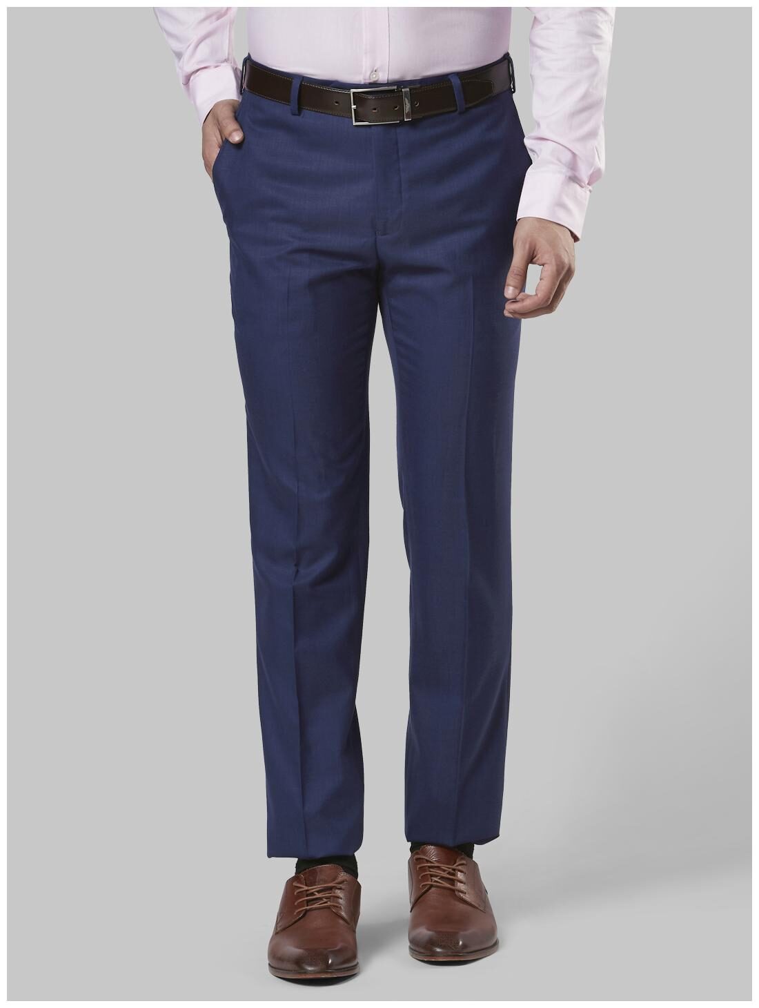 

Raymond Men Solid Slim Fit Formal Trouser - Blue