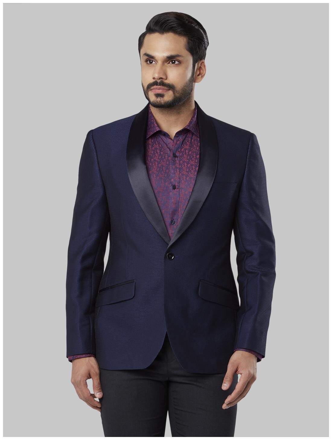

Raymond Men Blue Solid Bomber jacket
