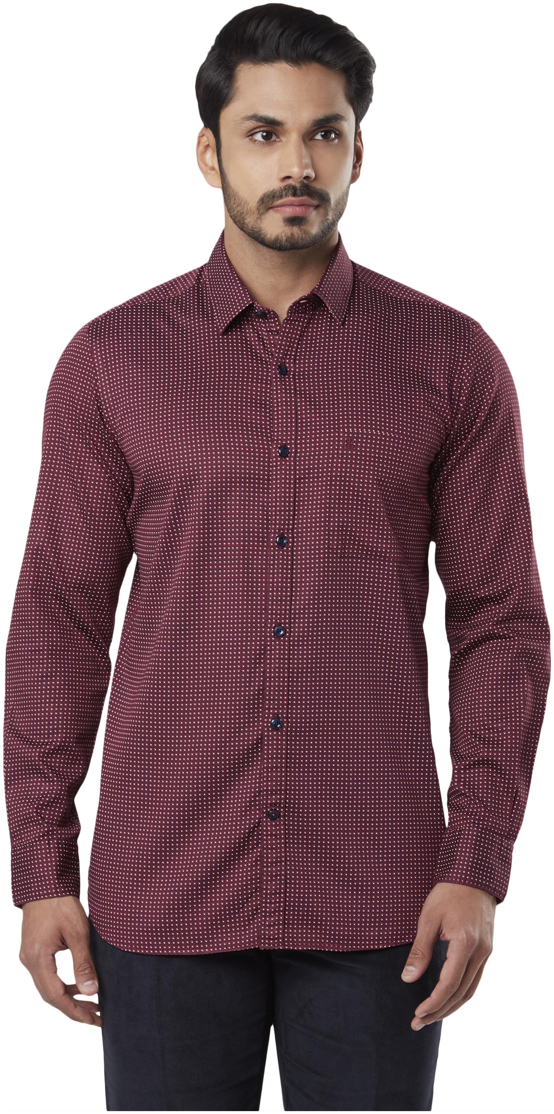 

Raymond Men Red Solid Regular Fit Casual Shirt
