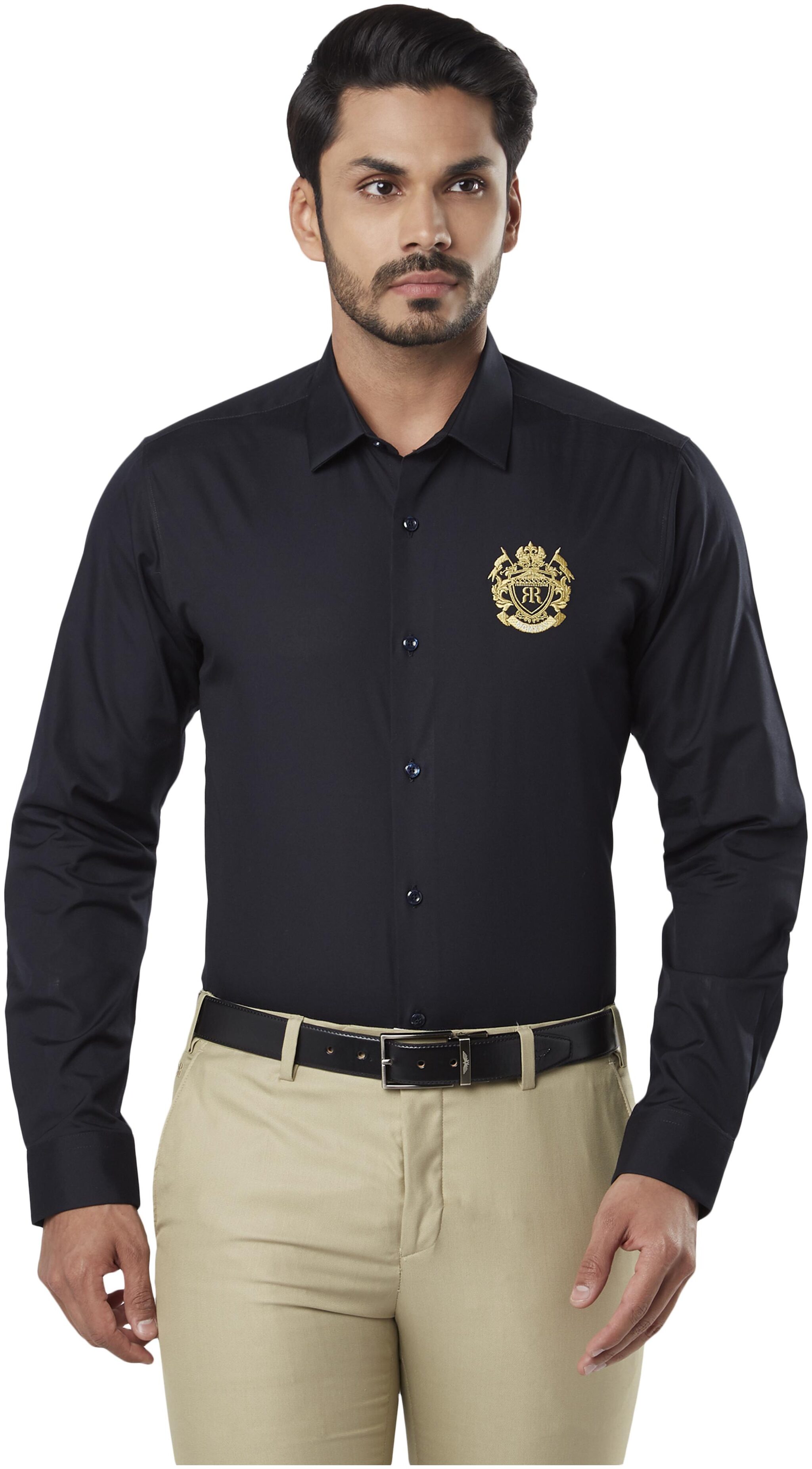 

Raymond Men Black Solid Slim Fit Casual Shirt