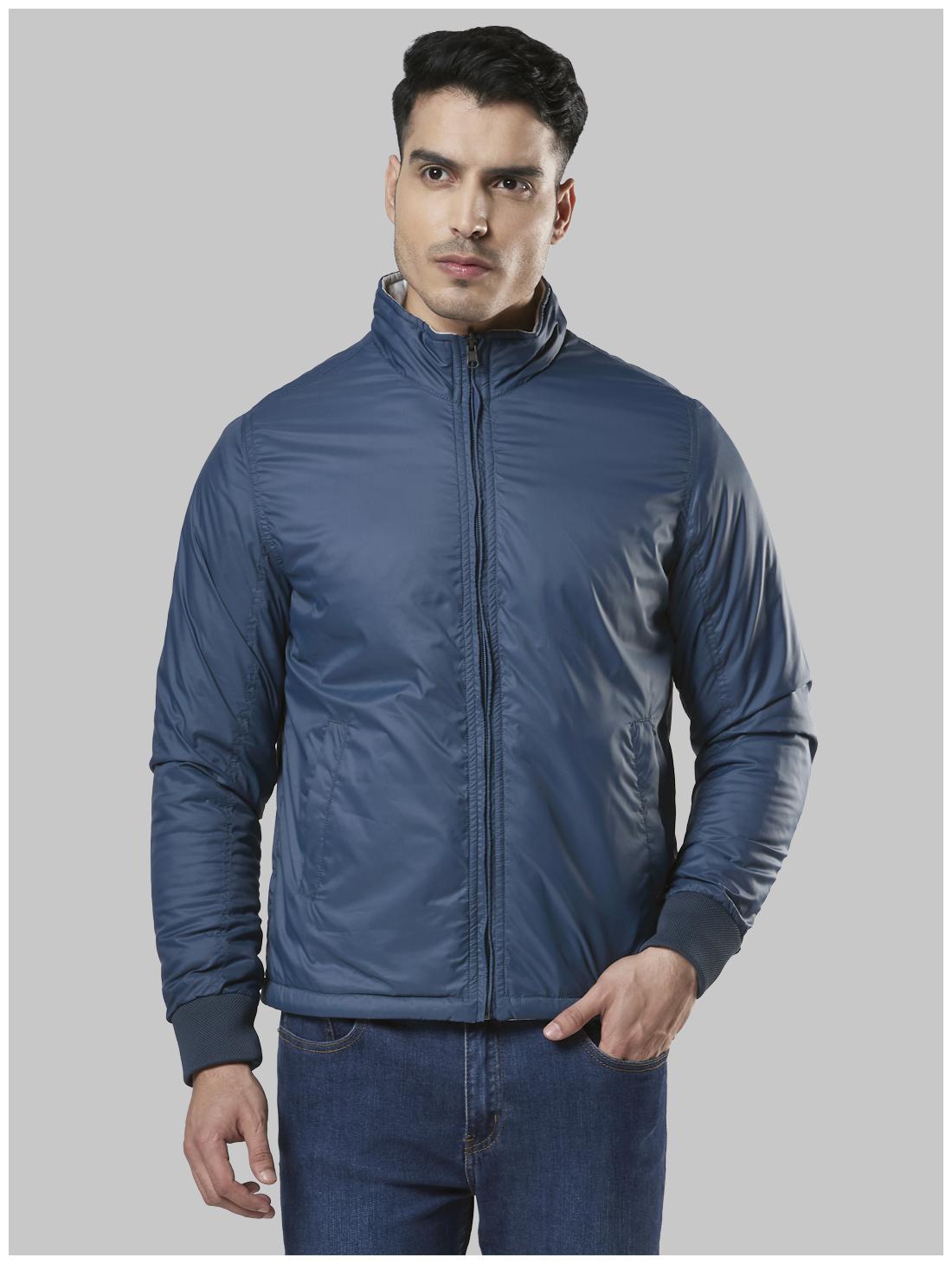

Raymond Men Blue Solid Bomber jacket