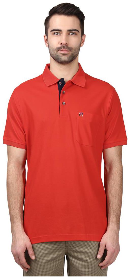 

Raymond Men s Regular Fit Solid T-Shirt - Red