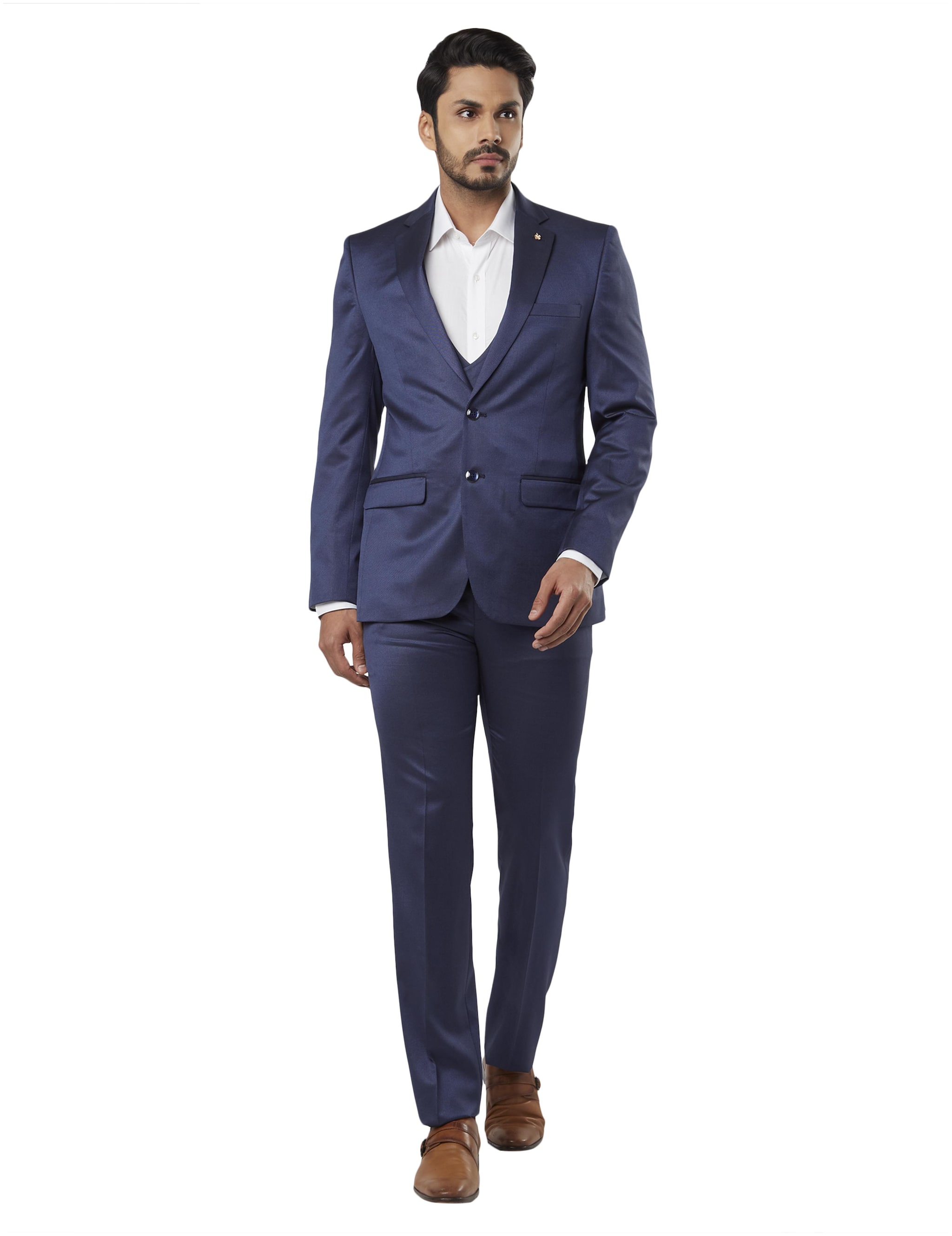 

Raymond Men Rayon Single Breasted Suit Blue