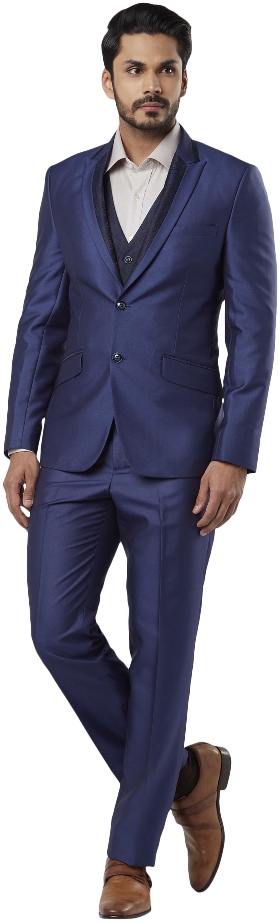 

Raymond Men Polyester Single Breasted Suit Blue