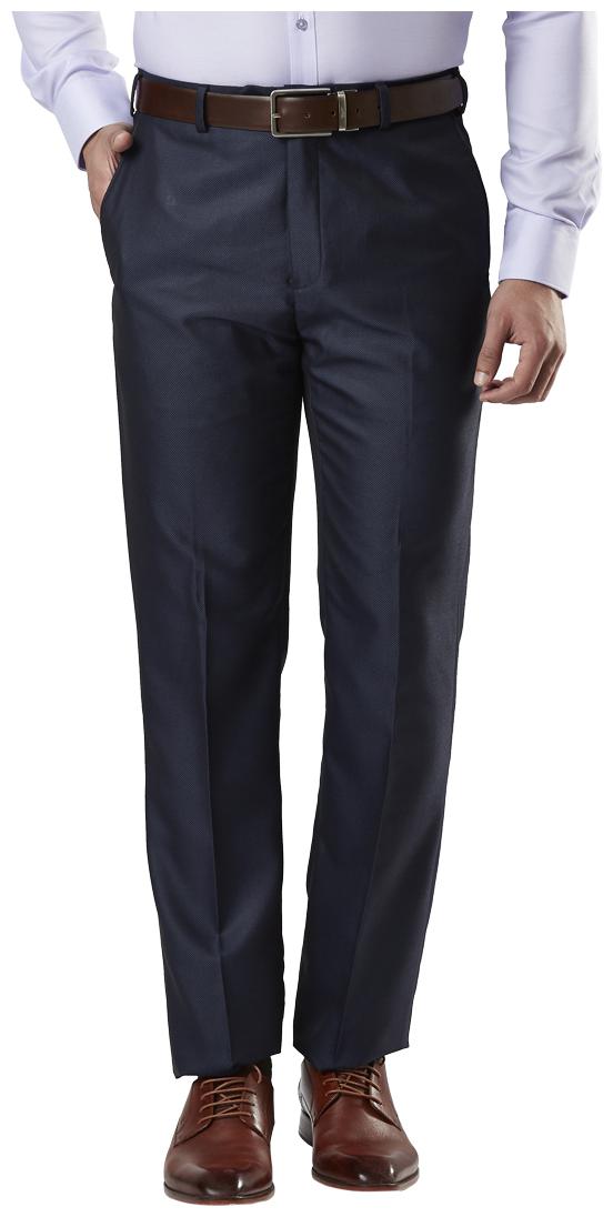 

Raymond Men Textured Regular Fit Formal Trouser - Blue