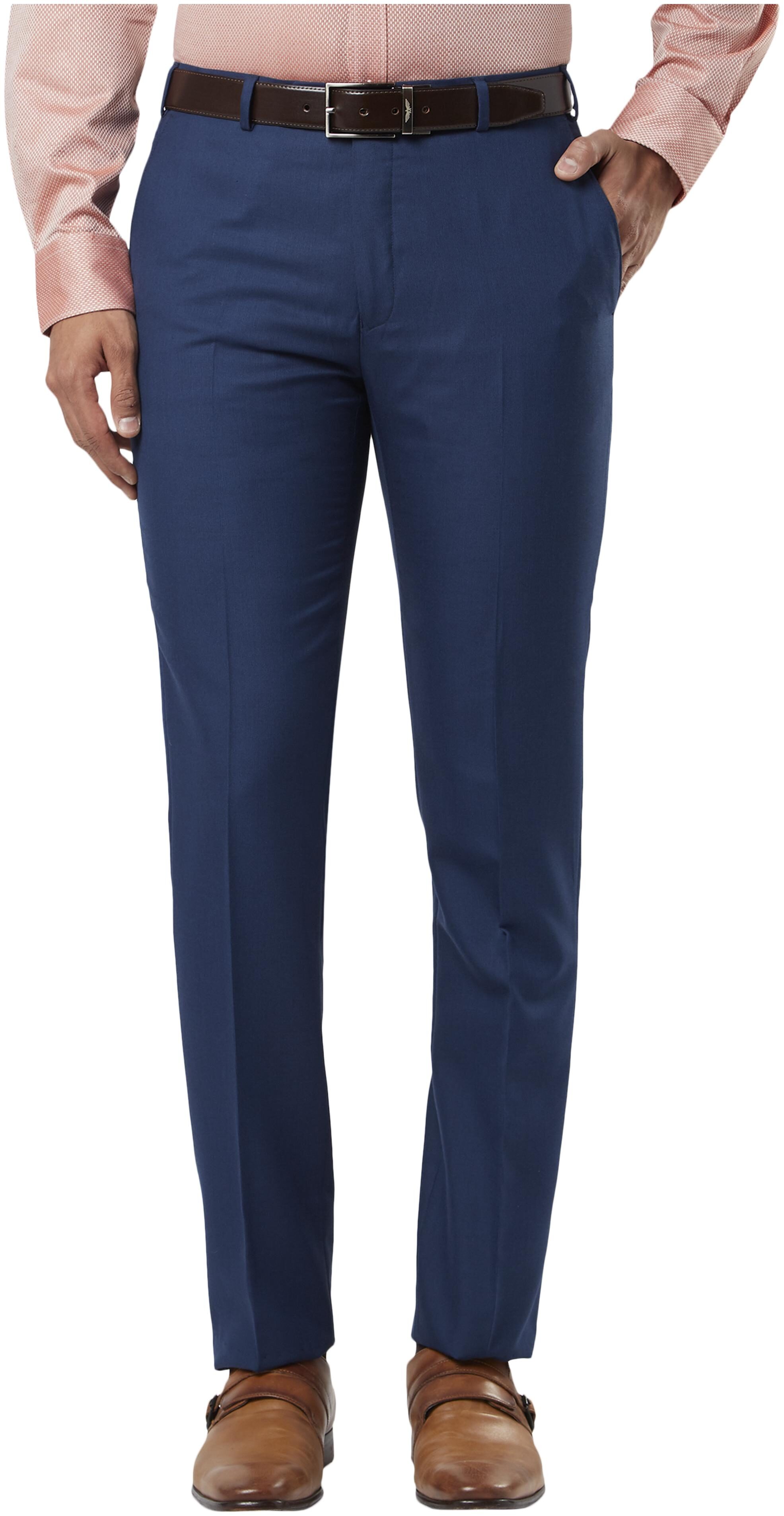

Raymond Men Solid Regular Fit Formal Trouser - Blue