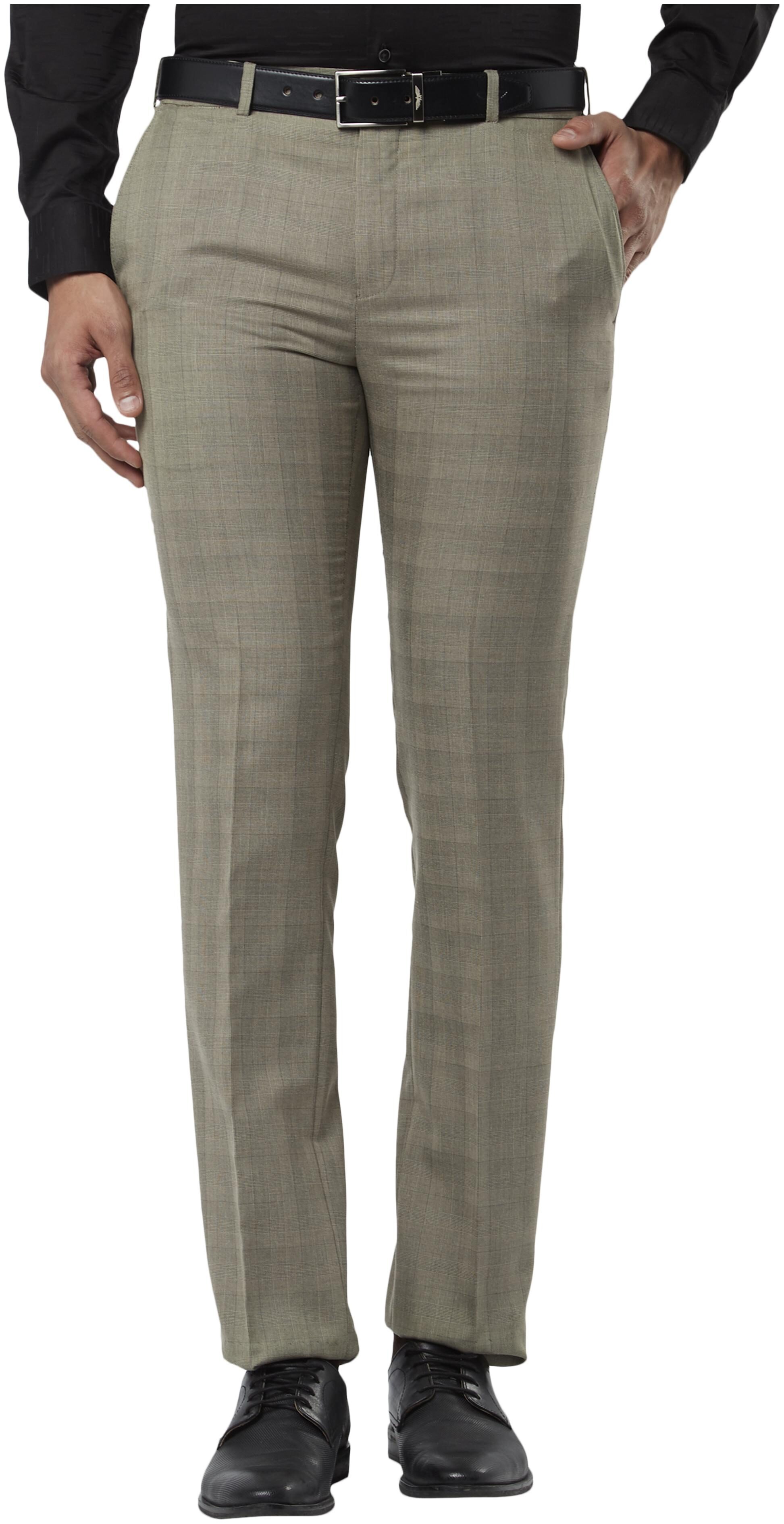 

Raymond Men Checked Slim Fit Formal Trouser - Beige