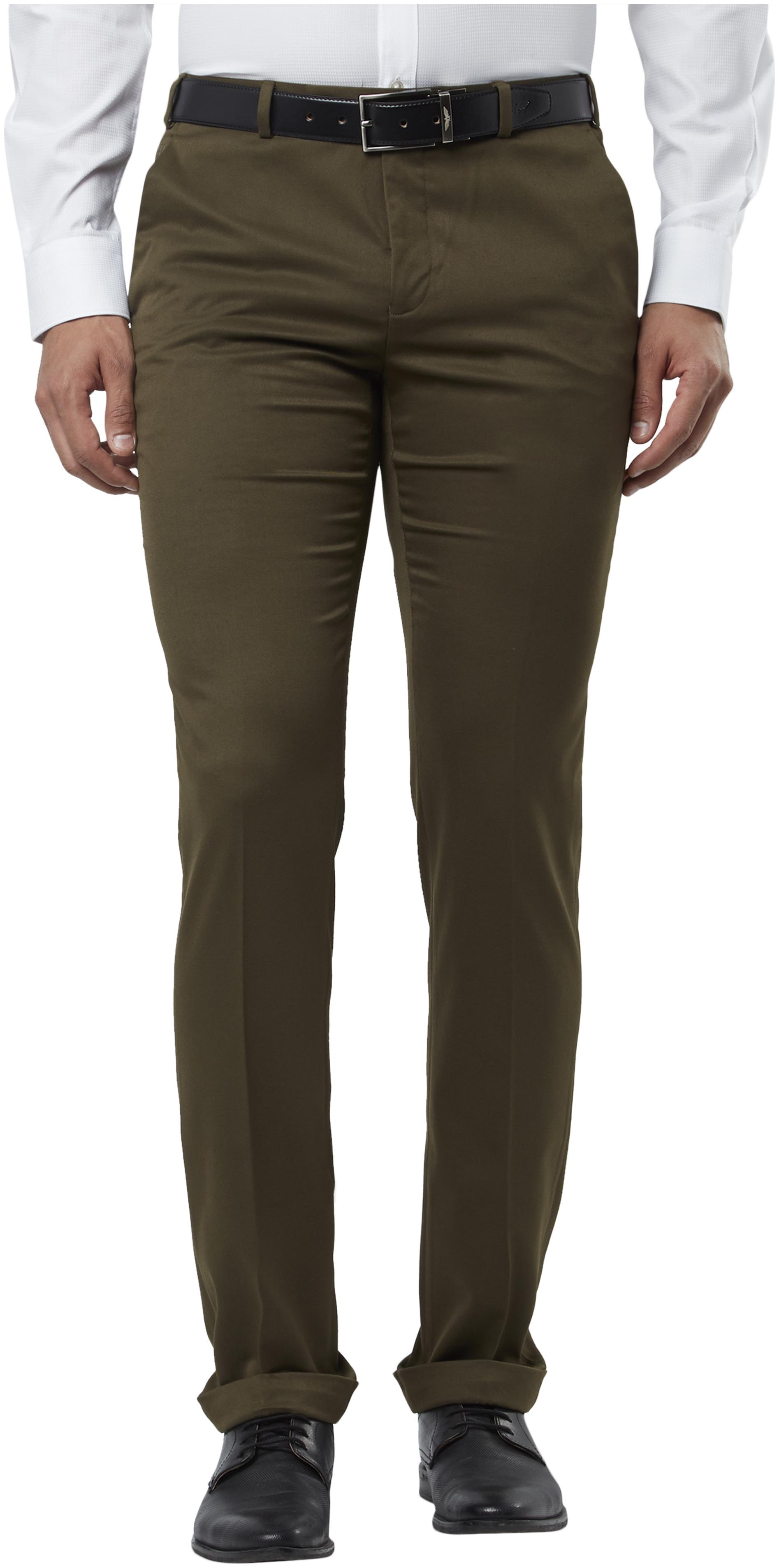 

Raymond Men Solid Slim Fit Formal Trouser - Green