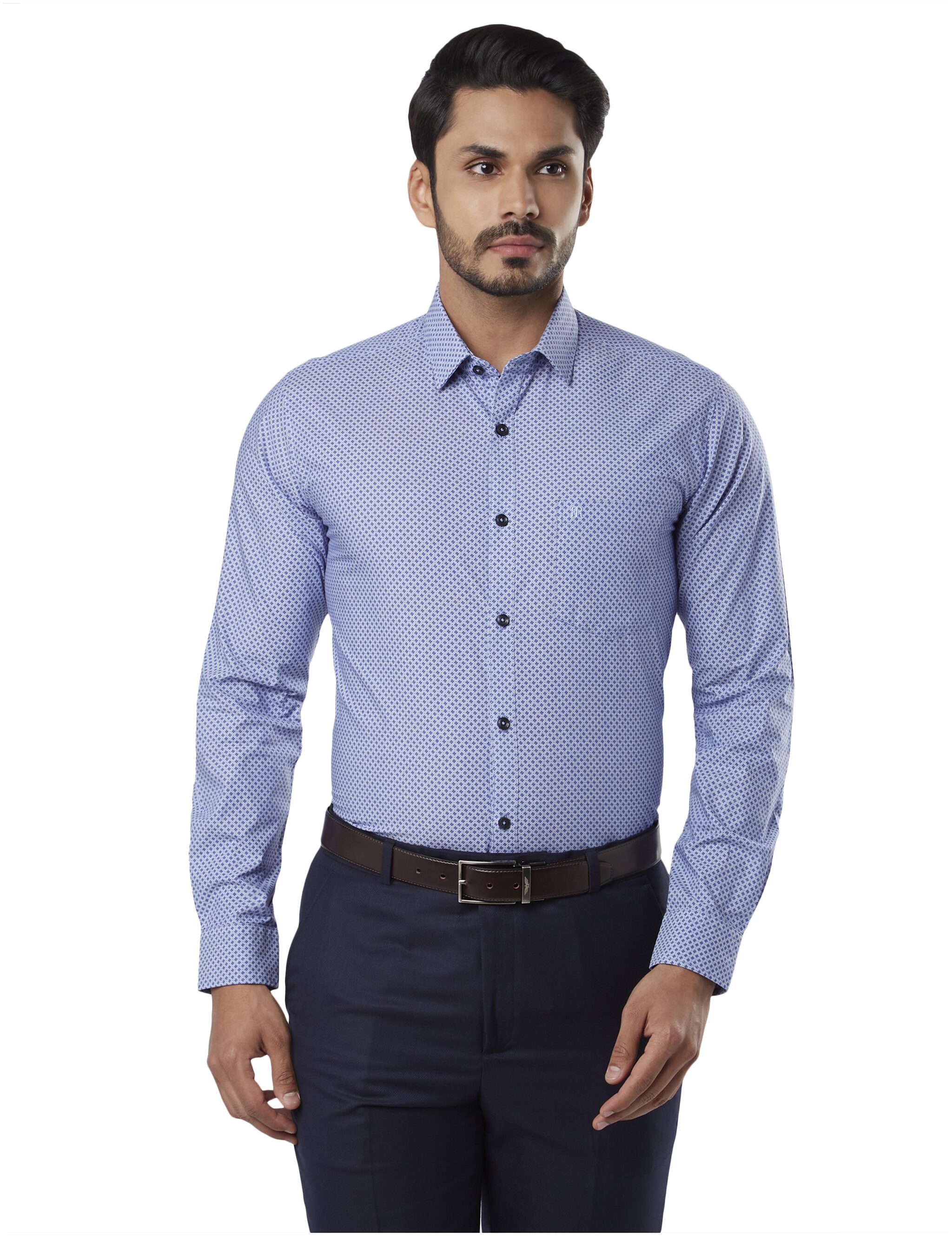 

Raymond Men Blue Printed Regular Fit Casual Shirt
