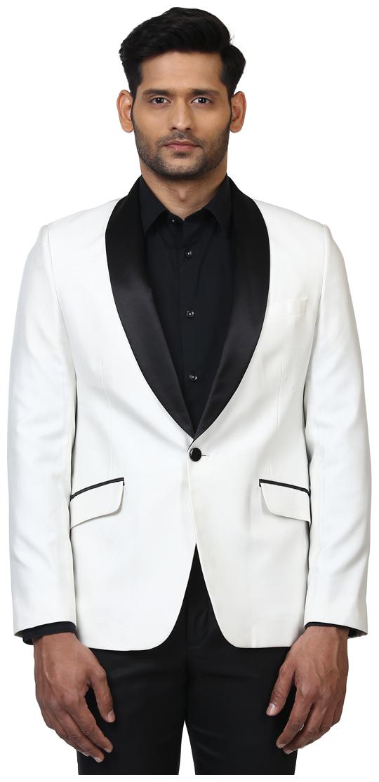 

Raymond Men White Solid Regular fit Single Breasted Blazer