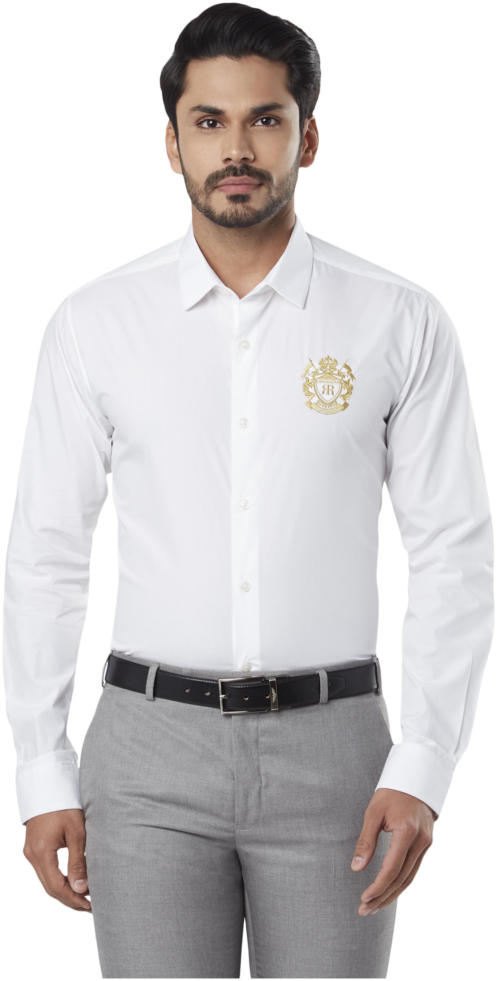 

Raymond Men White Solid Slim Fit Casual Shirt