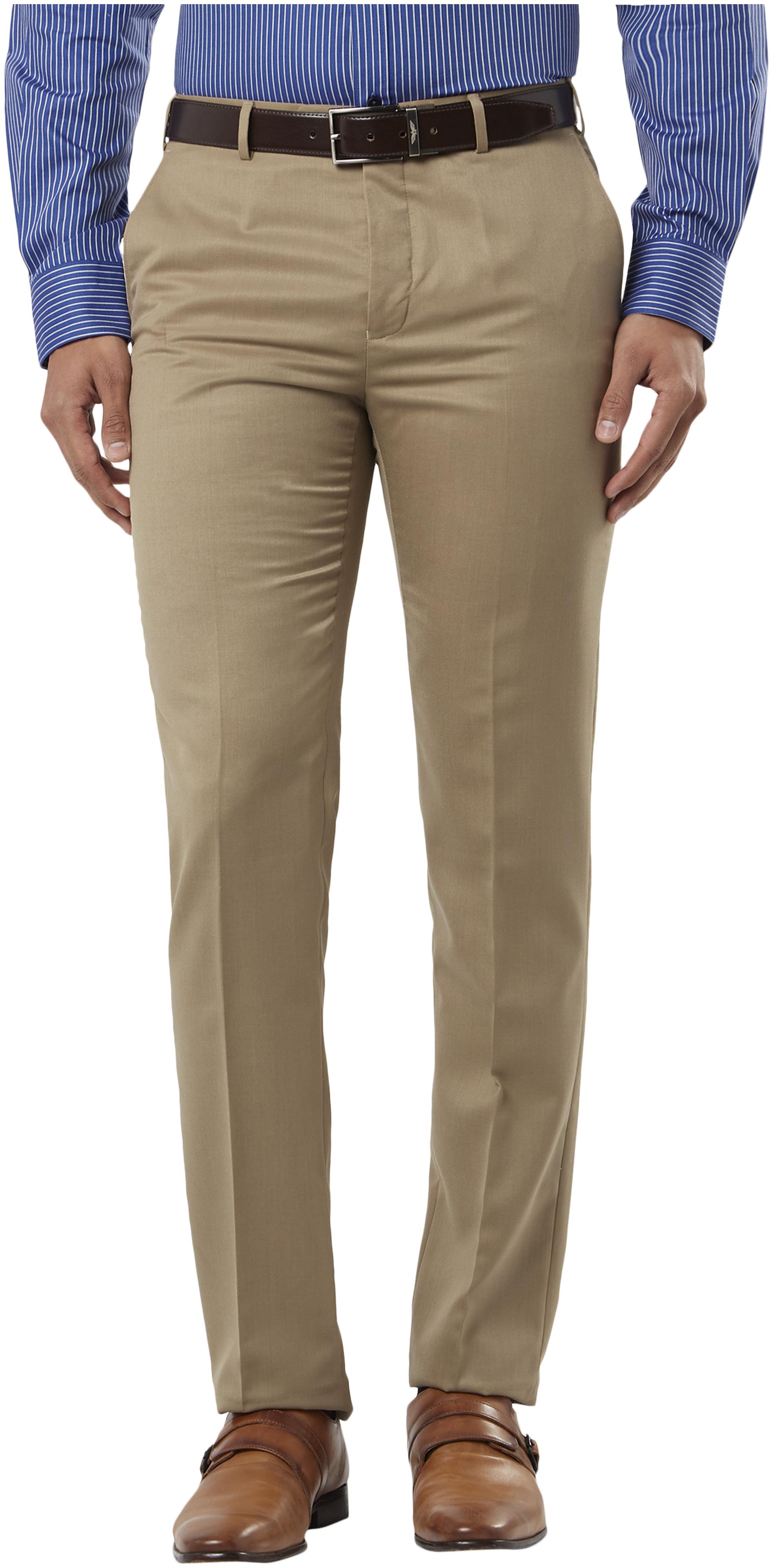 

Raymond Men Solid Regular Fit Formal Trouser - Beige