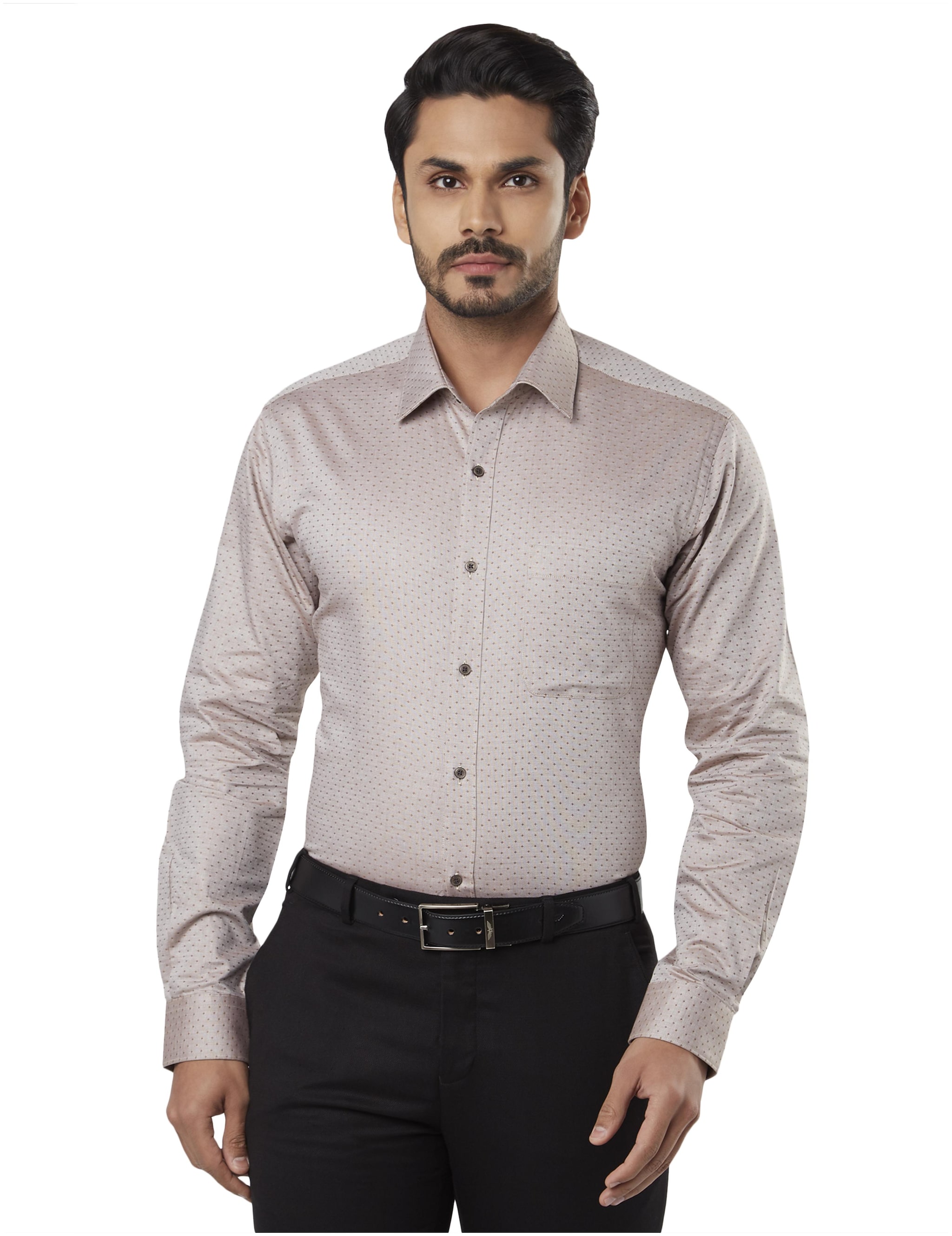 

Raymond Men Slim fit Formal Shirt - Beige