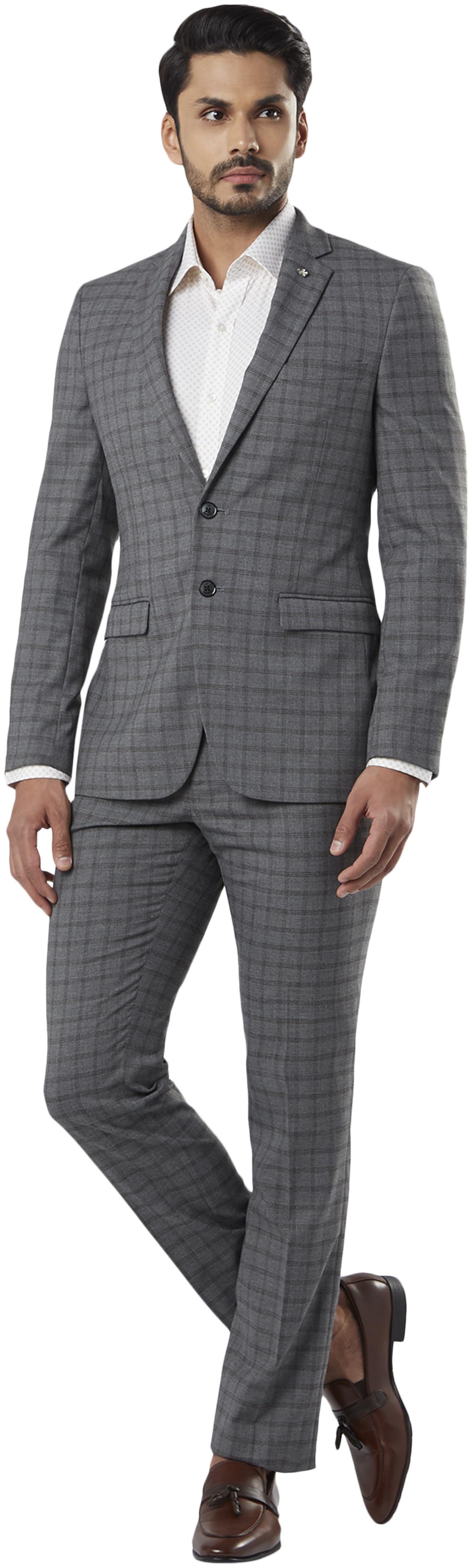 

Raymond Men Viscose Single Breasted Suit Grey