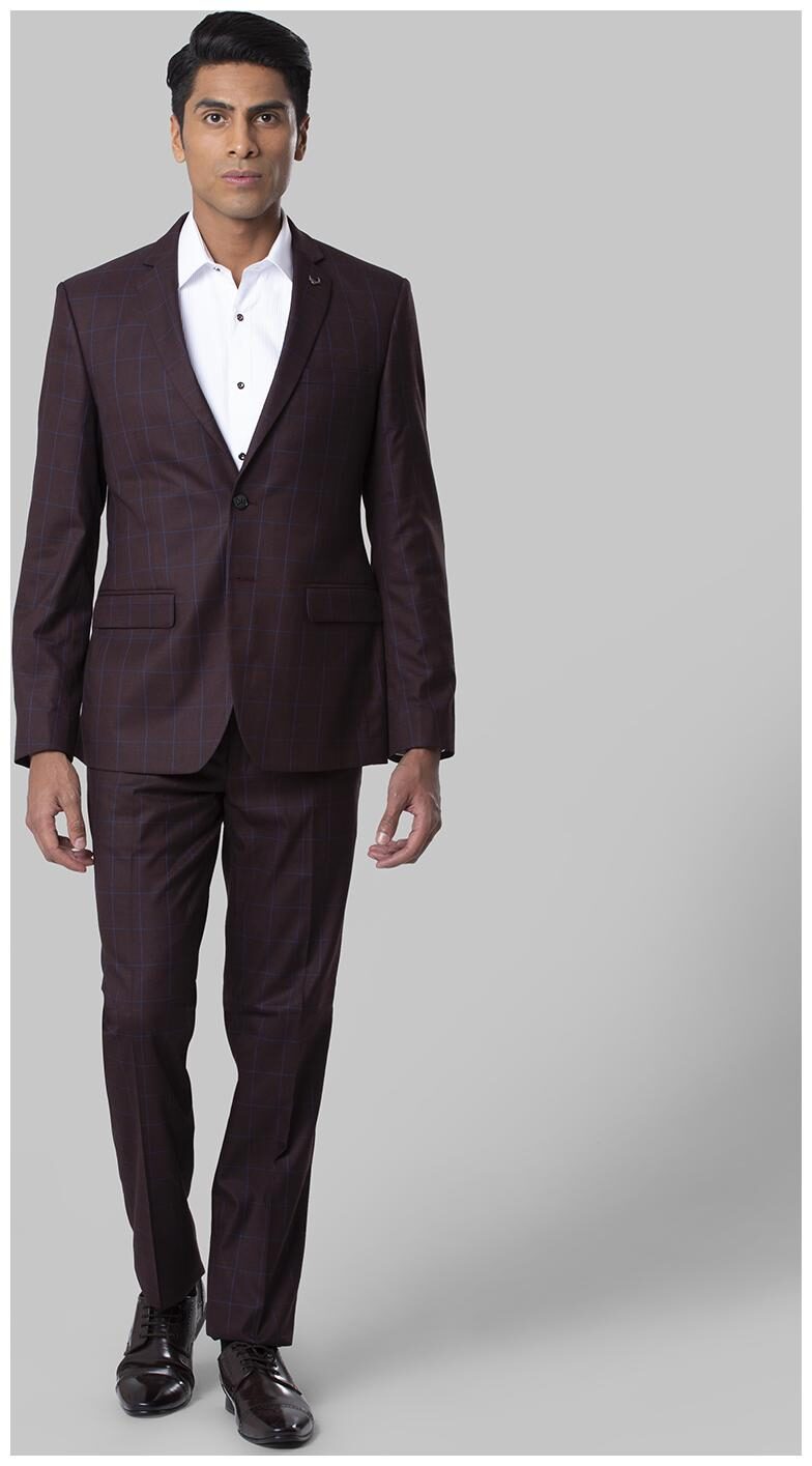 

Raymond Men Rayon Slim Fit Single Breasted Suit Maroon