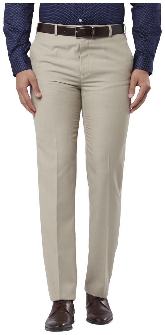 

Raymond Men Textured Regular Fit Formal Trouser - Beige