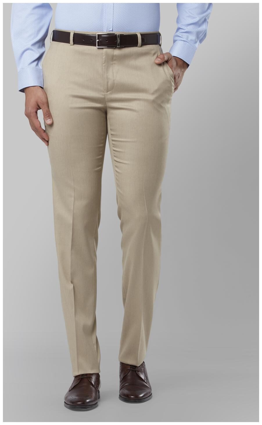 

Raymond Men Solid Slim Fit Formal Trouser - Beige