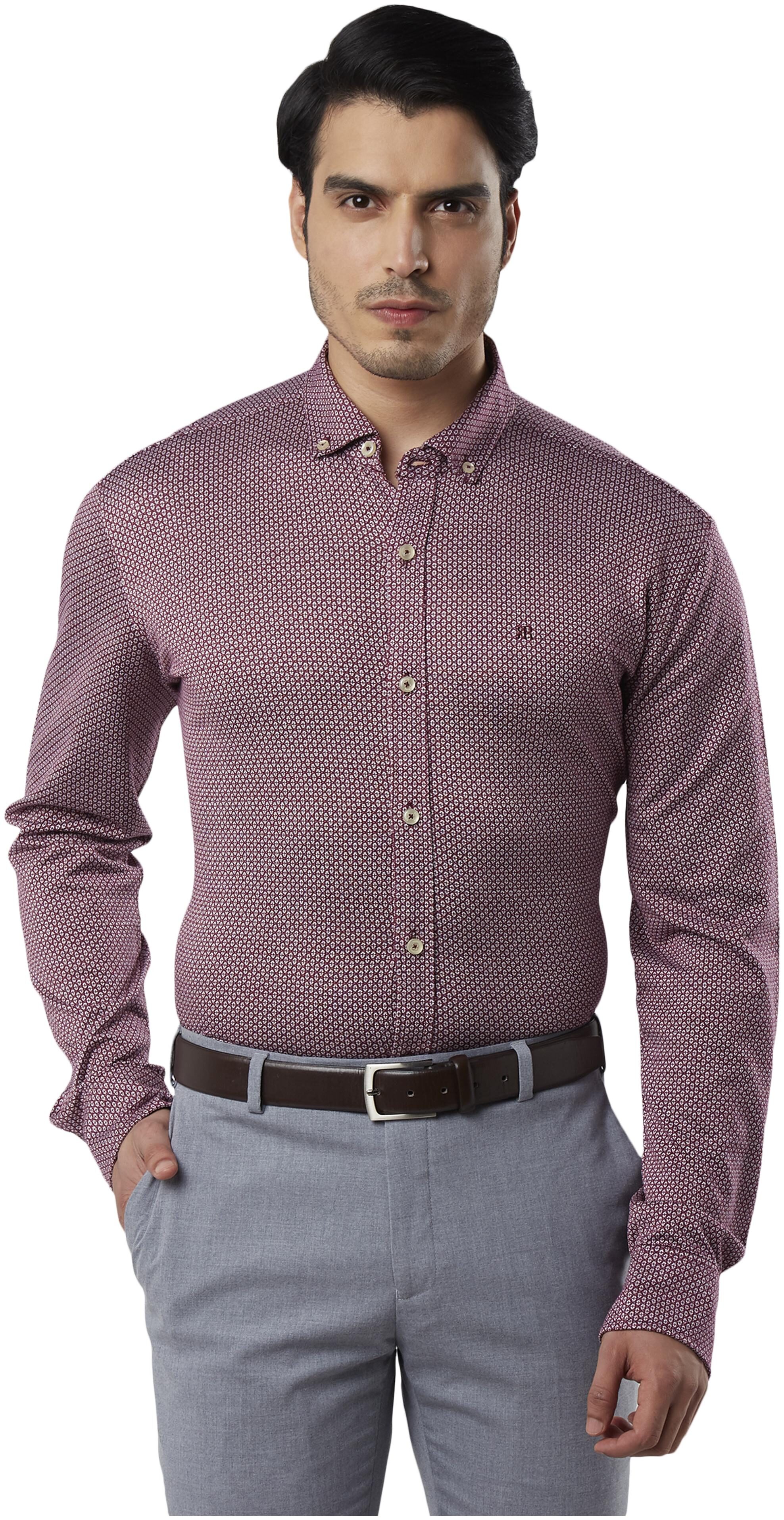 

Raymond Men Maroon Printed Regular Fit Casual Shirt