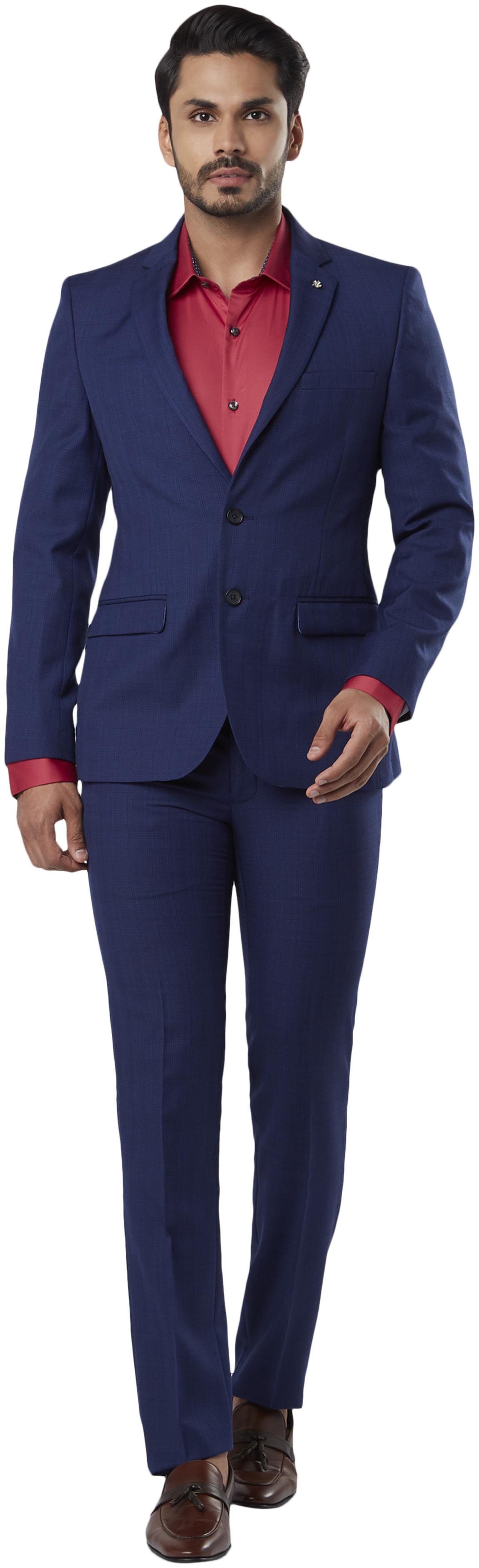 

Raymond Men Polyester Single Breasted Suit Blue