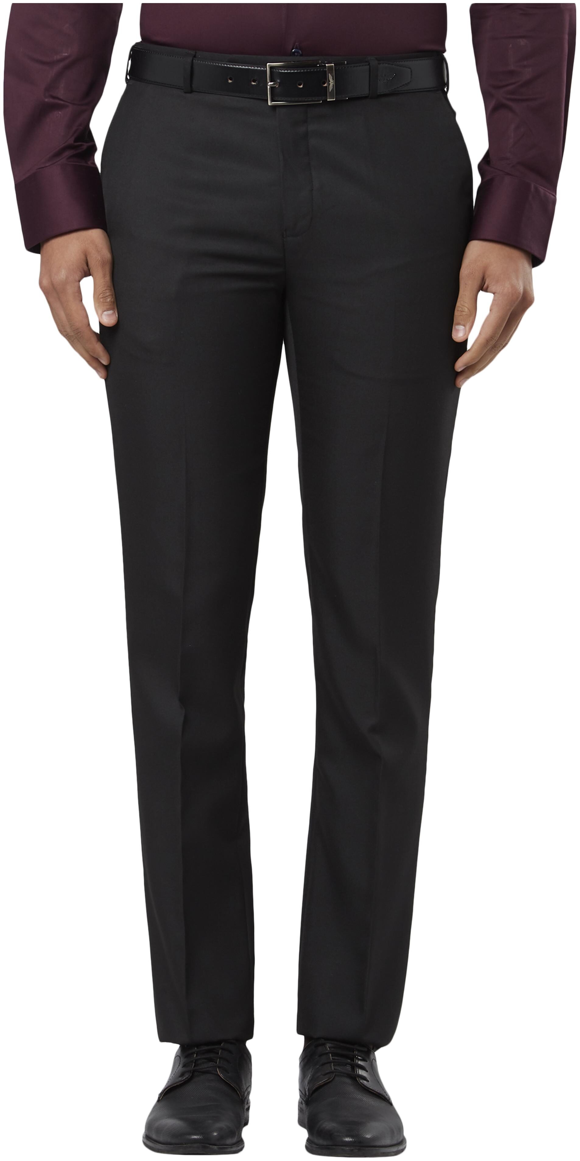 

Raymond Men Solid Regular Fit Formal Trouser - Black