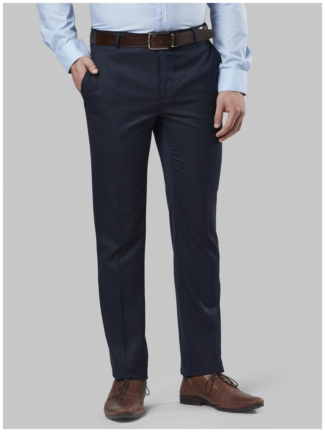 

Raymond Men Solid Slim Fit Formal Trouser - Blue