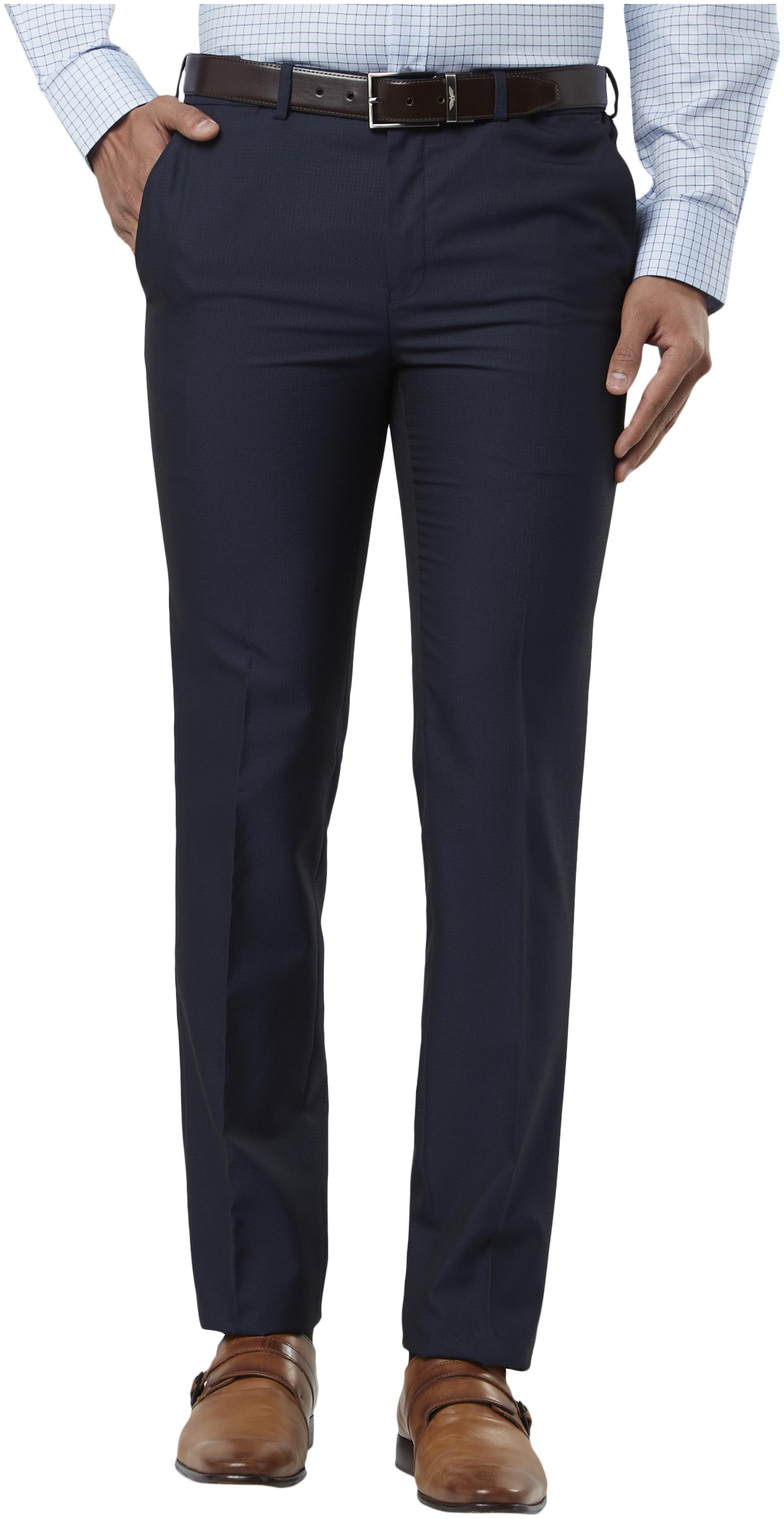 

Raymond Men Checked Slim Fit Formal Trouser - Blue