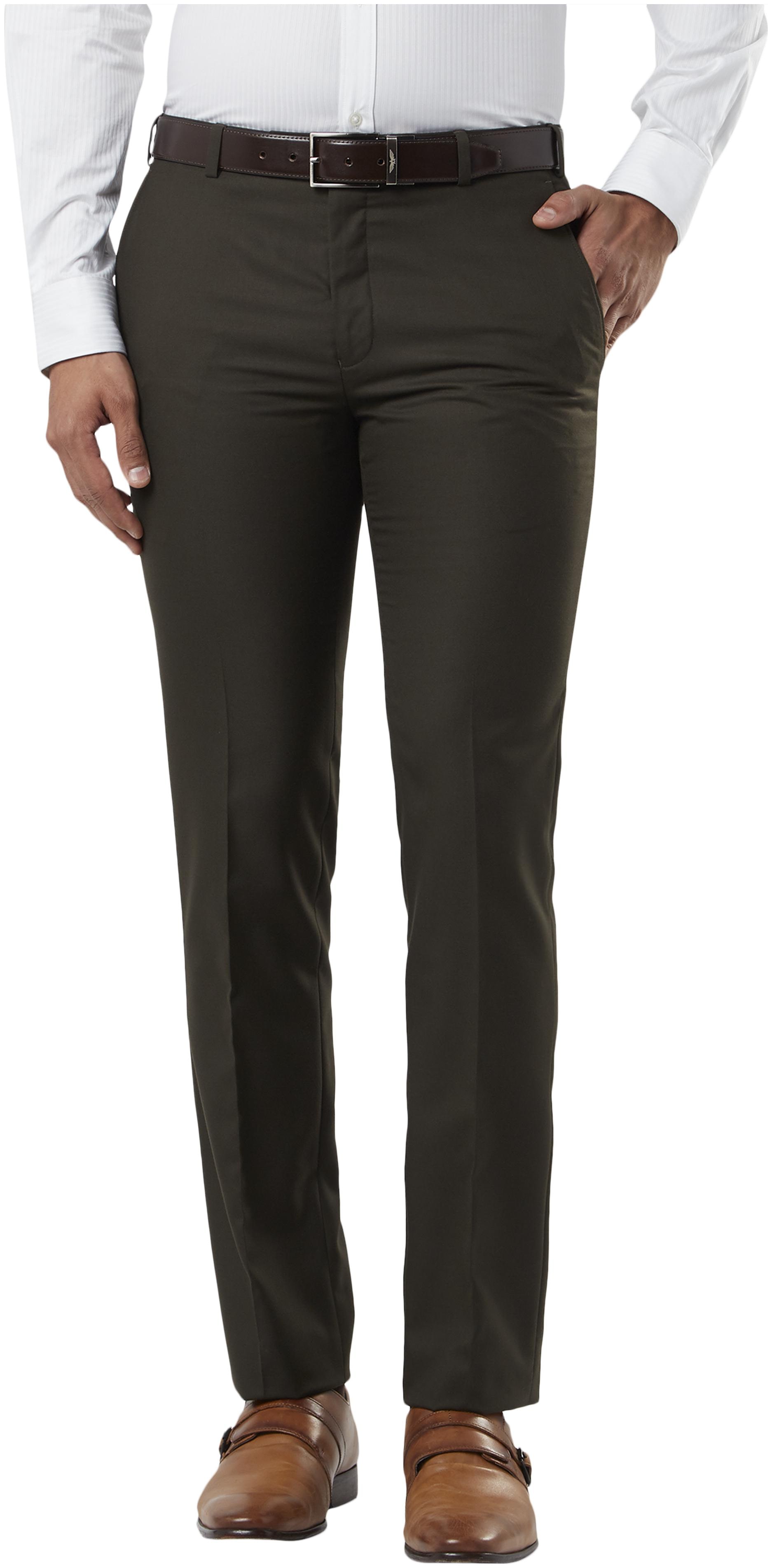 

Raymond Men Solid Slim Fit Formal Trouser - Green