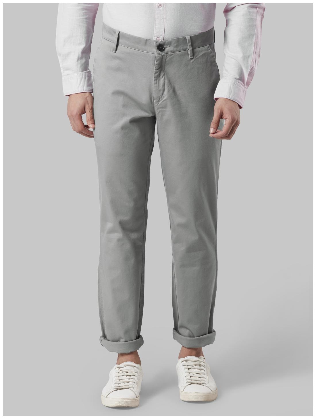 

Raymond Men Grey Solid Slim fit Regular trousers