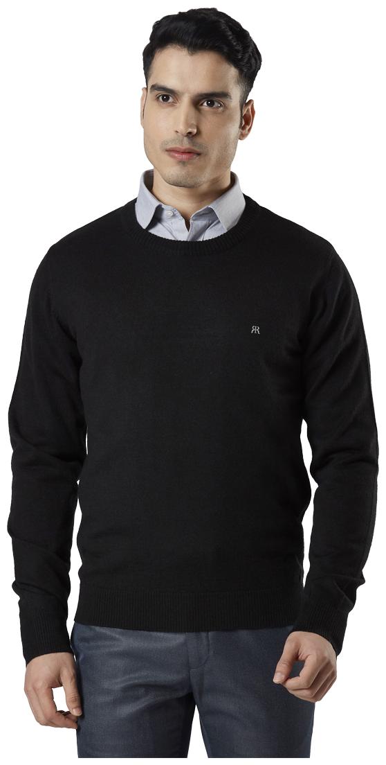 

Raymond Men Black Round neck Longline sweater