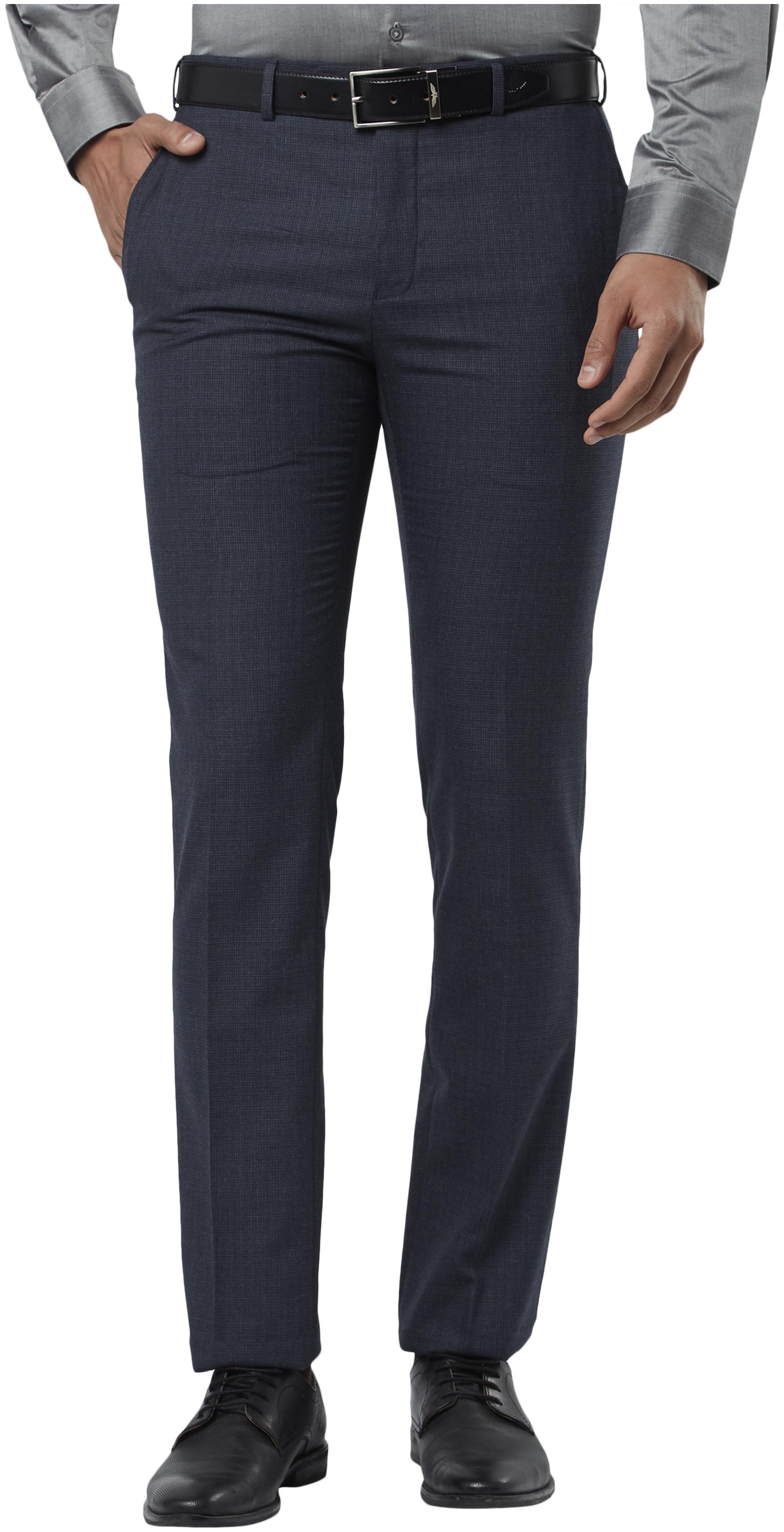 

Raymond Men Checked Slim Fit Formal Trouser - Grey