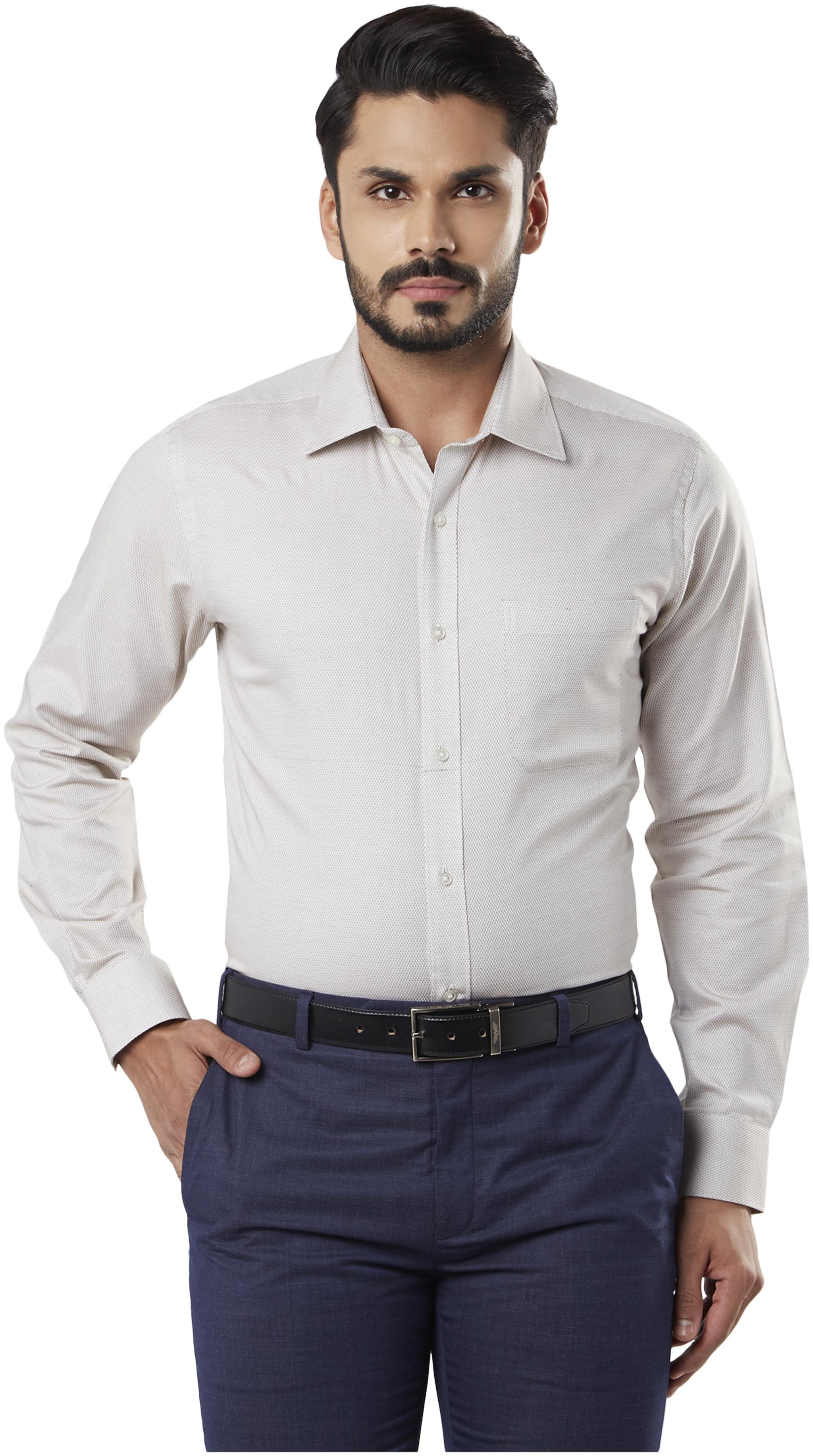 

Raymond Men Regular fit Formal Shirt - Beige