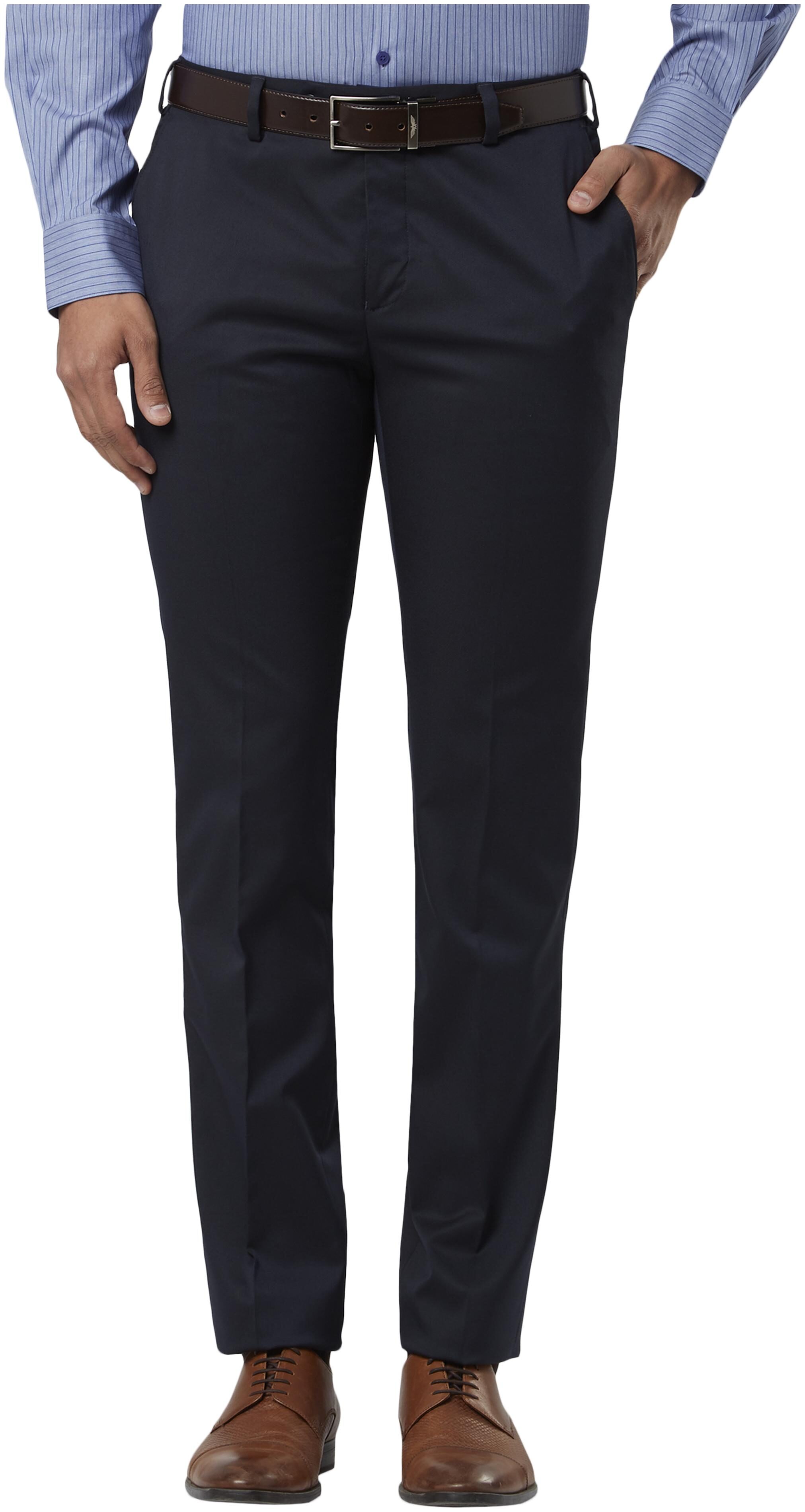

Raymond Men Solid Slim Fit Formal Trouser - Navy Blue