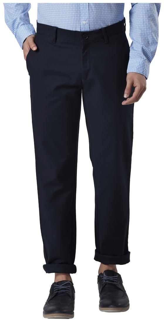 

Raymond Men Blue Solid Slim fit Regular trousers