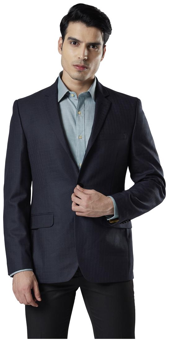 

Raymond Men Blue Textured Slim fit Single Breasted Blazer
