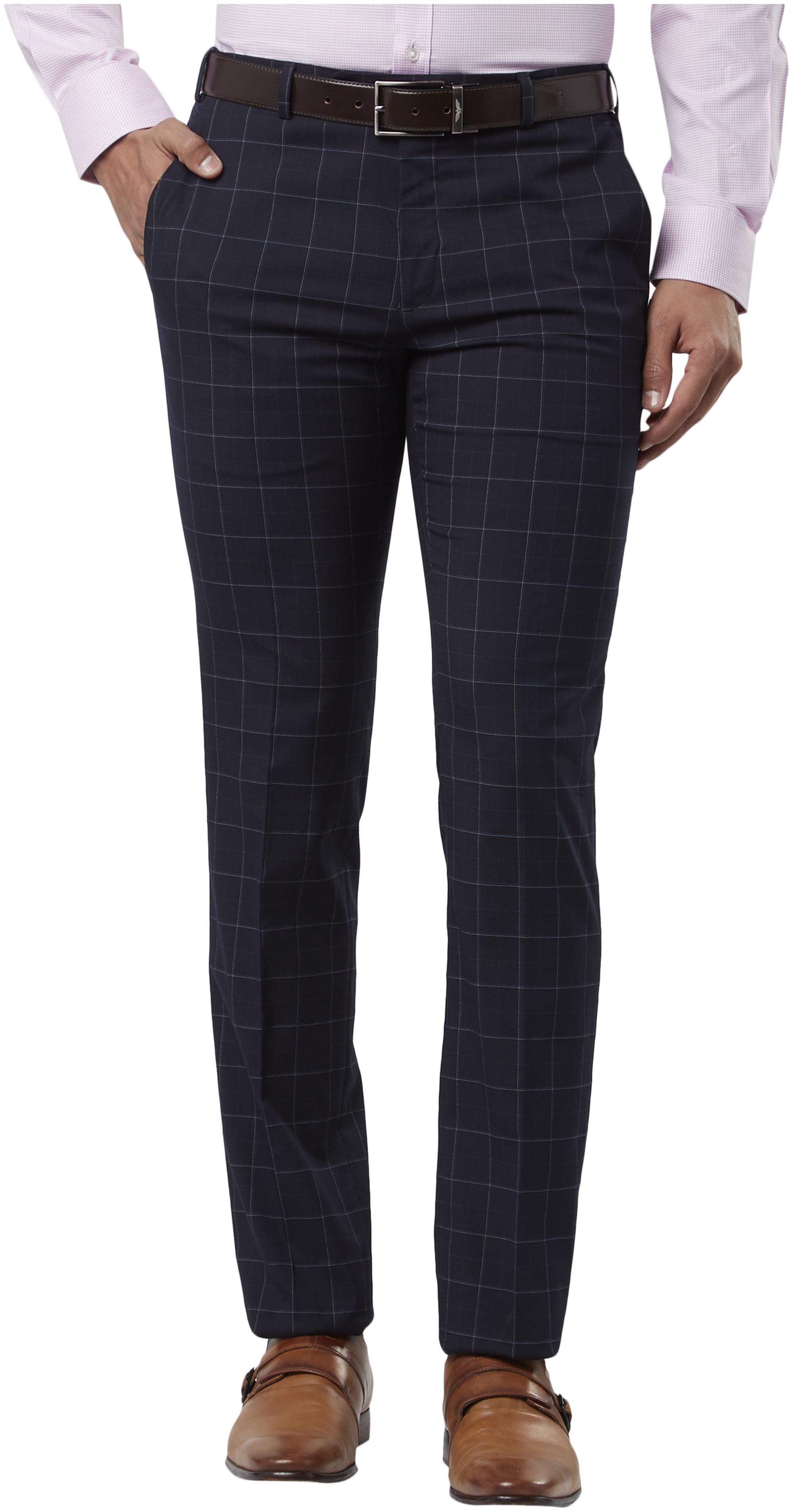 

Raymond Men Checked Slim Fit Formal Trouser - Blue