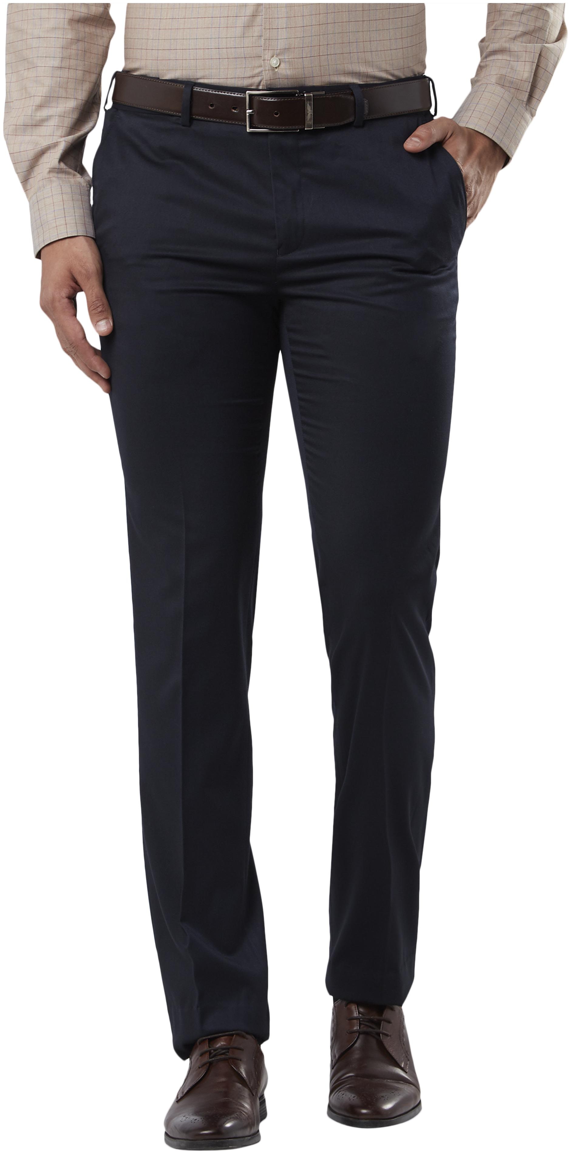 

Raymond Men Solid Slim Fit Formal Trouser - Navy Blue