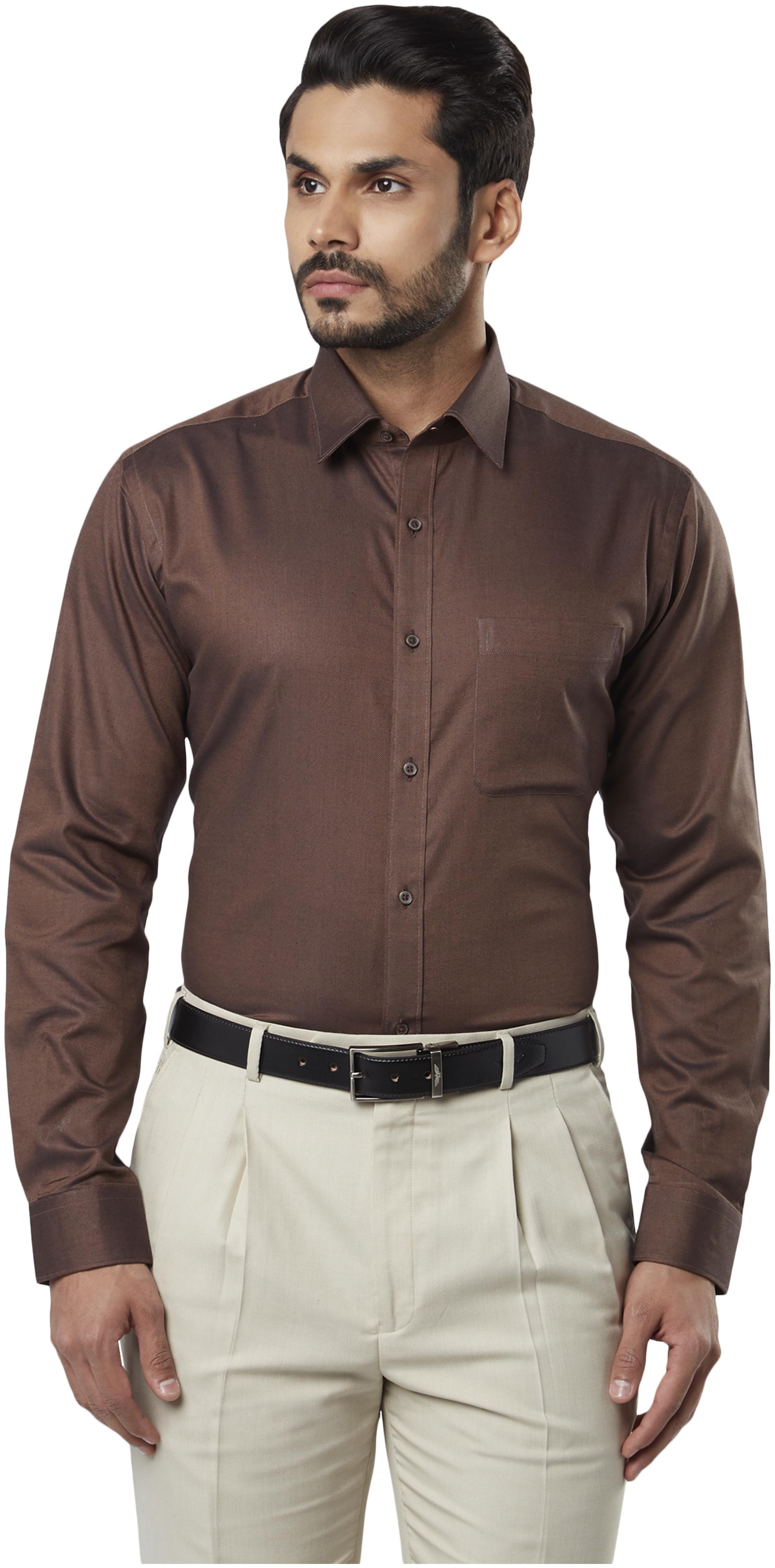 

Raymond Men Slim fit Formal Shirt - Brown