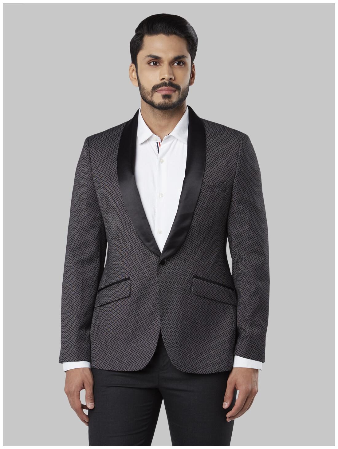 

Raymond Men Black Solid Bomber jacket