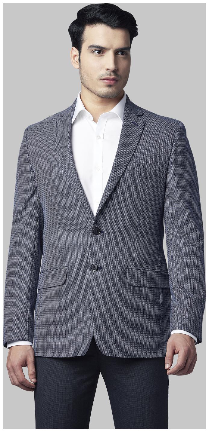 

Raymond Men Blue Solid Regular fit Single Breasted Blazer