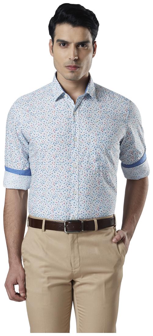

Raymond Men White Printed Regular Fit Casual Shirt