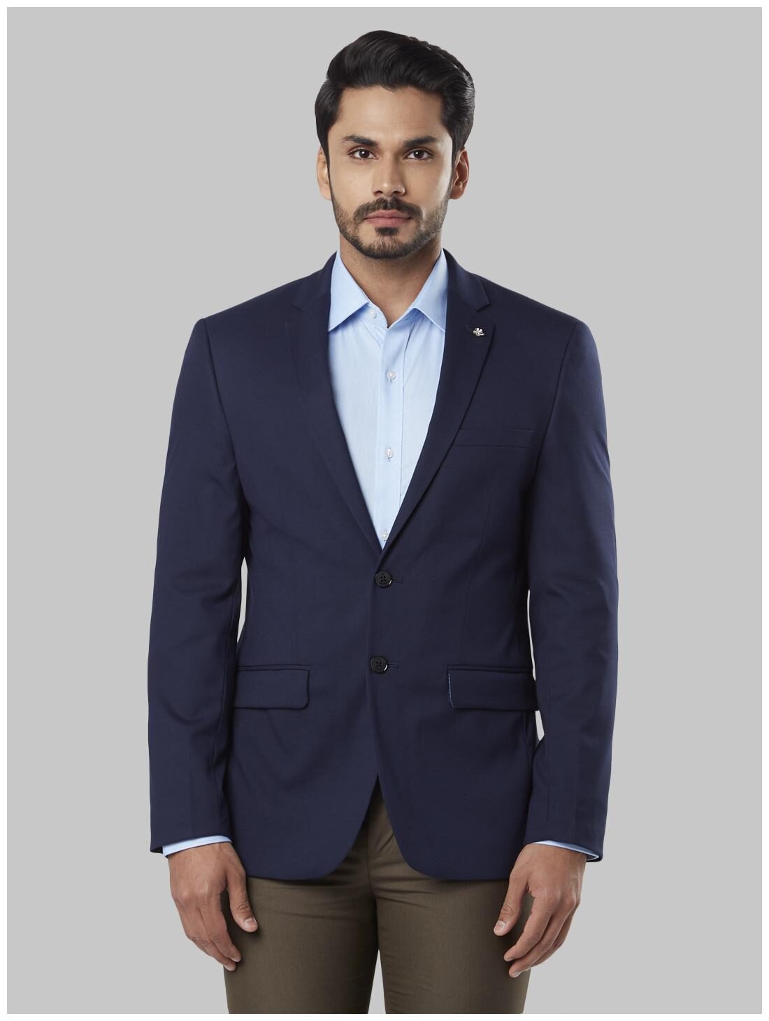 

Raymond Men Blue Solid Slim fit Single Breasted Blazer