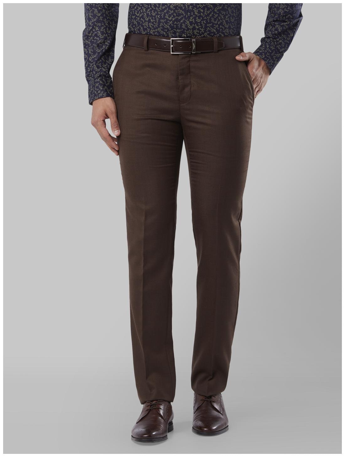 

Raymond Men Solid Slim Fit Formal Trouser - Brown