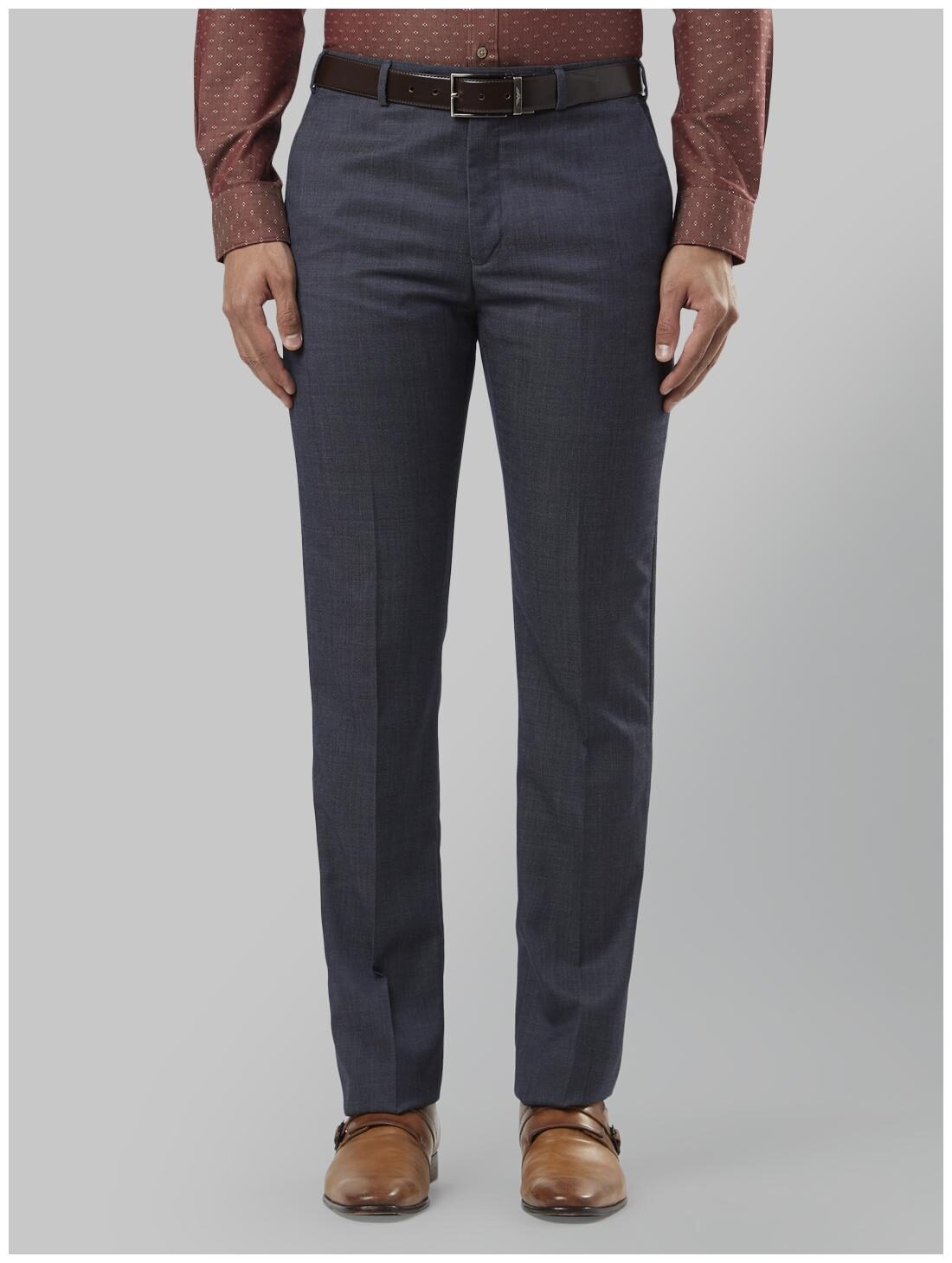 

Raymond Men Solid Regular Fit Formal Trouser - Blue