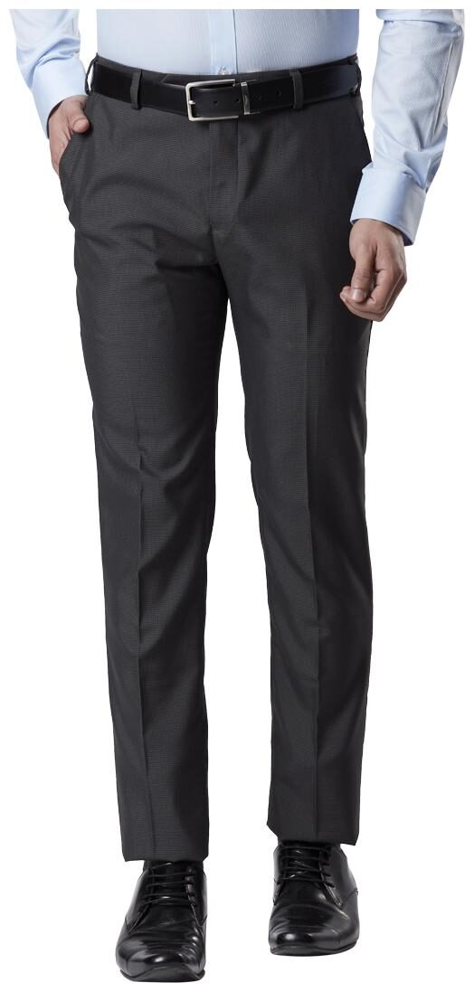 

Raymond Men Textured Slim Fit Formal Trouser - Black