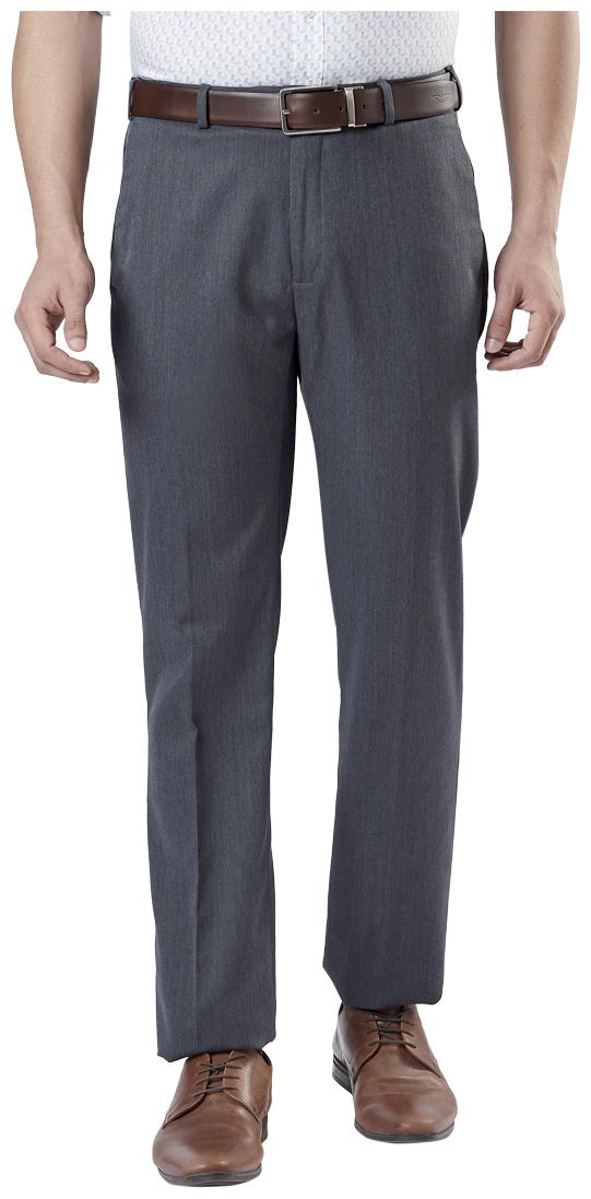 

Raymond Men Solid Regular Fit Formal Trouser - Grey