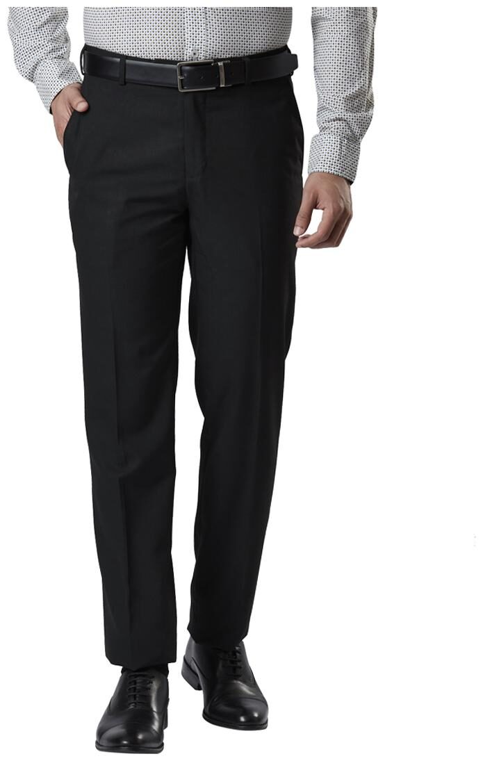 

Raymond Men Solid Regular Fit Formal Trouser - Black